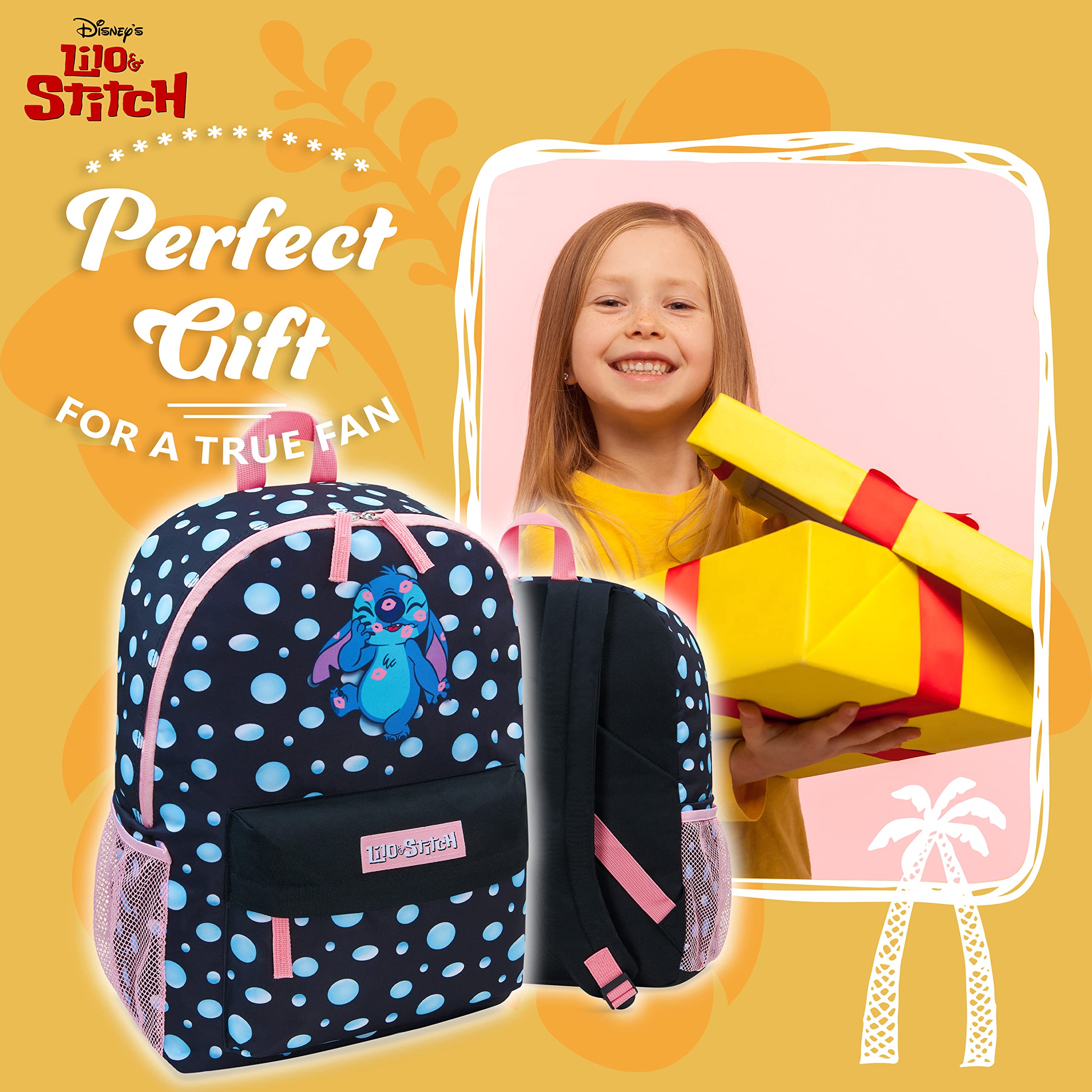 Disney Stitch Backpack for Girls - Cute School Backpack for Kids, Lightweight & Durable Laptop Bag for Teens - Perfect for School, Travel & Everyday Use