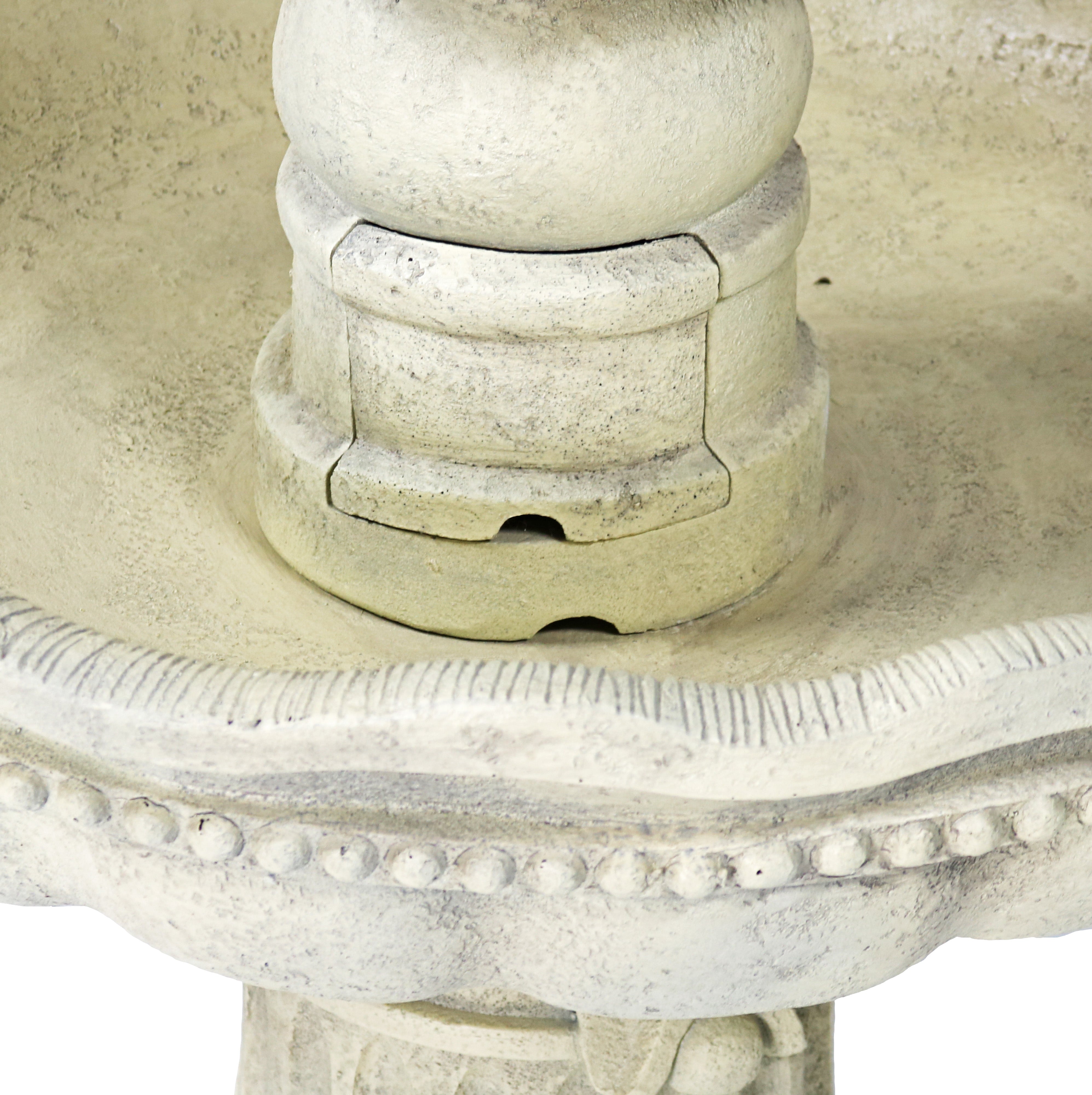Sunnydaze 3-Tier White Pineapple Garden Fountain - 51 Inch Outdoor Water Feature for Patio, Yard & Garden Decor | Relaxing Backyard Oasis