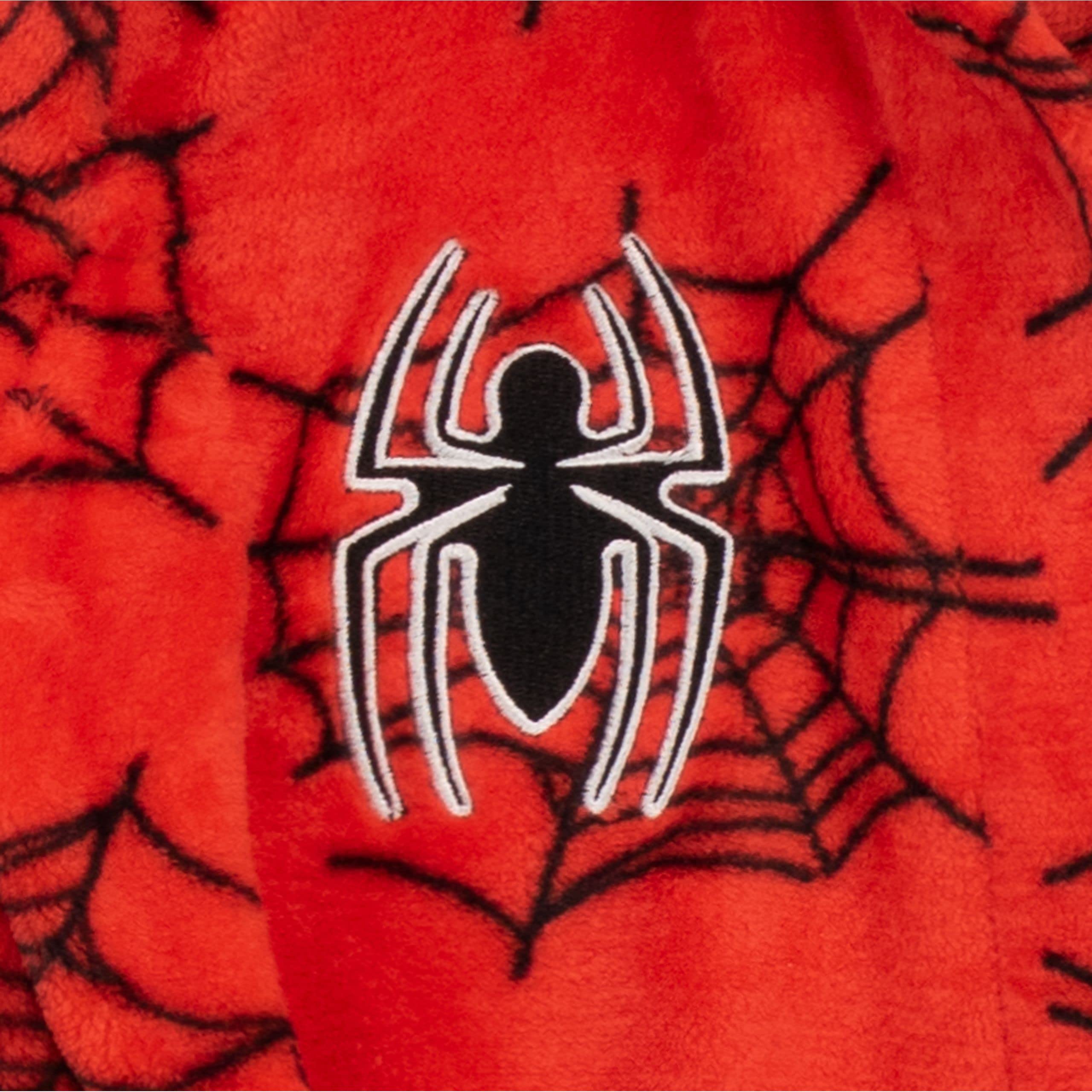 Marvel Boys' Spiderman Robe - Kids Superhero Costume Bathrobe with Hood for Dress Up & Cosplay - Perfect for Halloween, Birthday Parties & Pretend Play