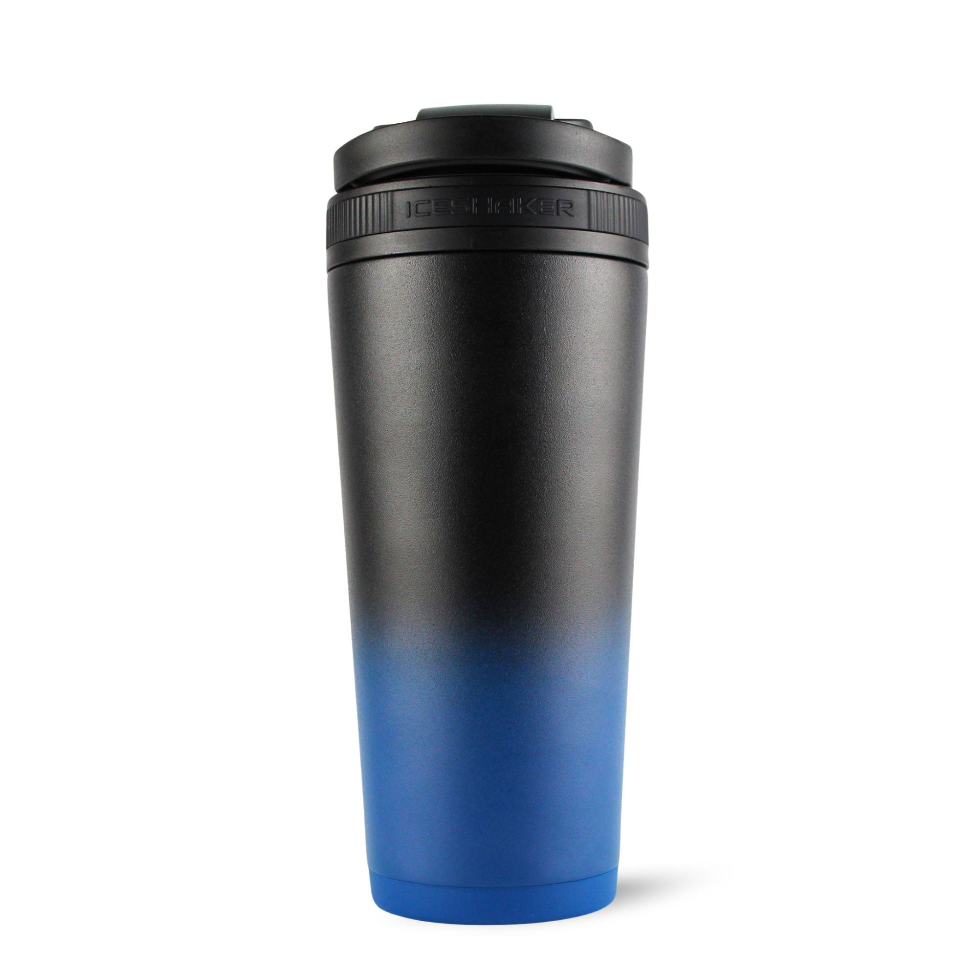 Ombre Series 26oz Ice Shaker Bottle - Navy Black Gradient for Gym, Workout & Protein Mixing | Leakproof & BPA-Free Sports Water Bottle