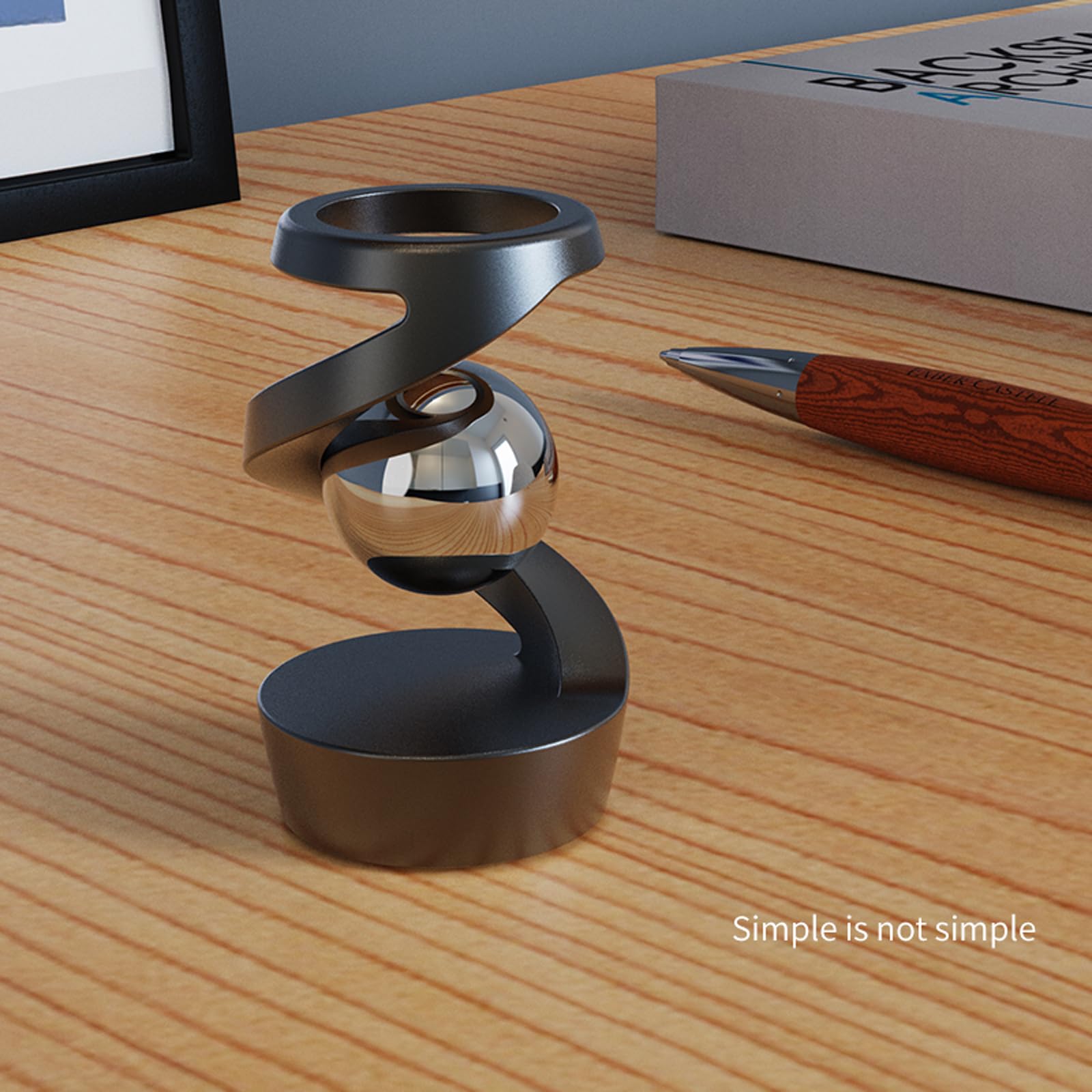 Adult Fidget Toys - Metal Kinetic Desk Toys for ADHD & Stress Relief, Balance Fidget Spinner for Office & Home Use - Perfect Party Favors & Birthday Gifts (Silver-Gold Ball) - Great for Anxiety Relief, Focus Improvement and Classroom Activities