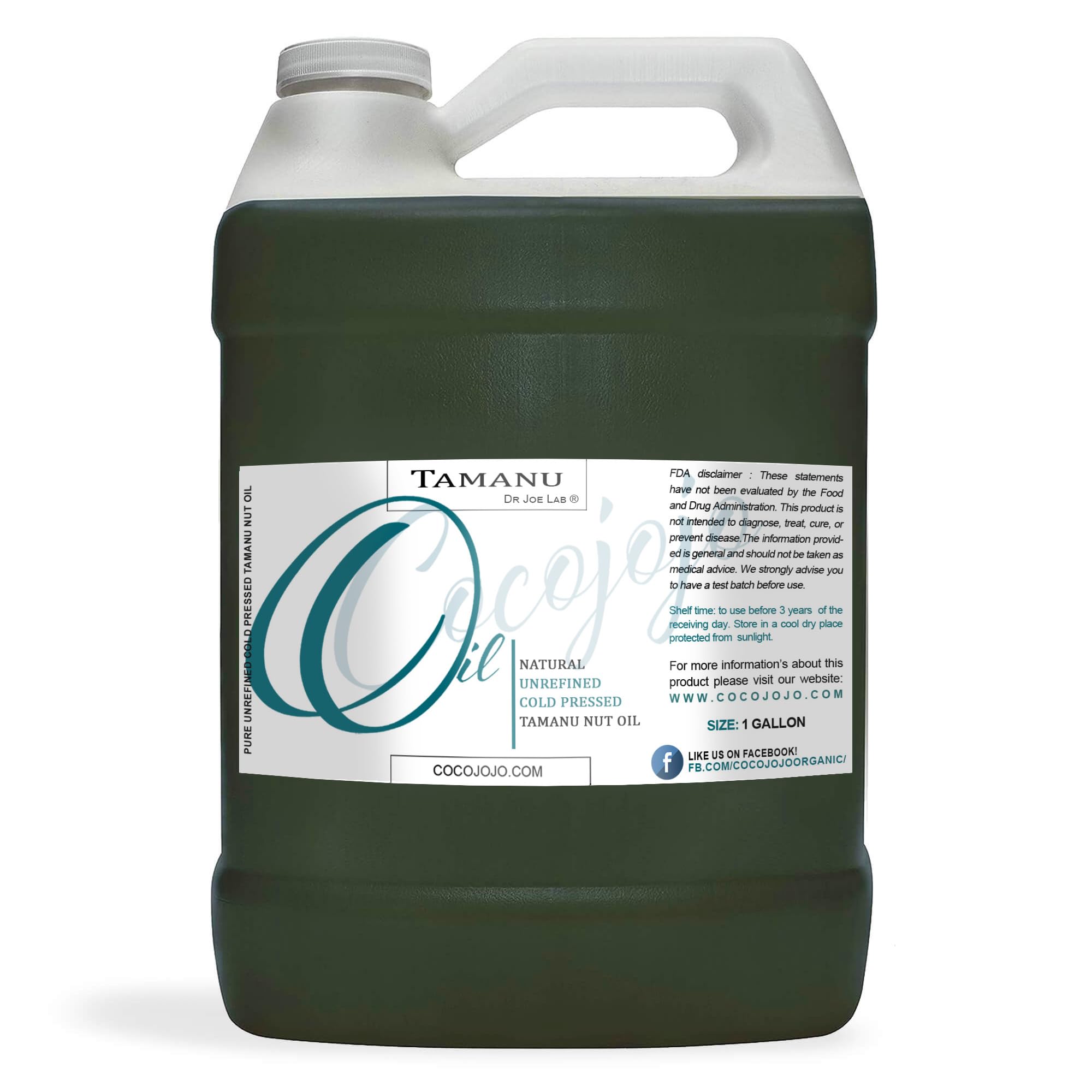 Pure Unrefined Cold Pressed Tamanu Oil - 1 Gallon (128 oz) Bulk for Hair, Skin, Face & Nail Care | Hydrating, Nourishing & Rejuvenating | DIY Shampoo, Cream, Soap & Cosmetic Recipes | Perfect for Natural Beauty & Aromatherapy Treatments