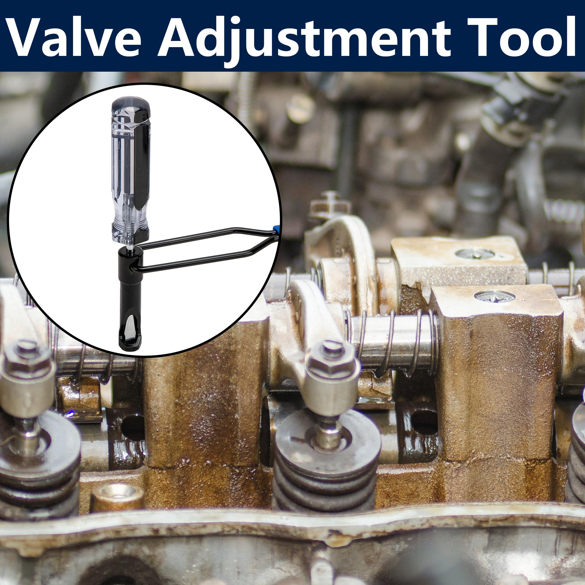 DECOHS 10mm Jam Nut Valve Adjustment Tool - Multi-Function Valve Lapping & Grinding Tool - Slotted Valve Adjusting Stud - Valve Lash Adjustment Kit for Japanese Car Engines (Honda, Toyota, Nissan) - Perfect for DIY Engine Maintenance & Repair
