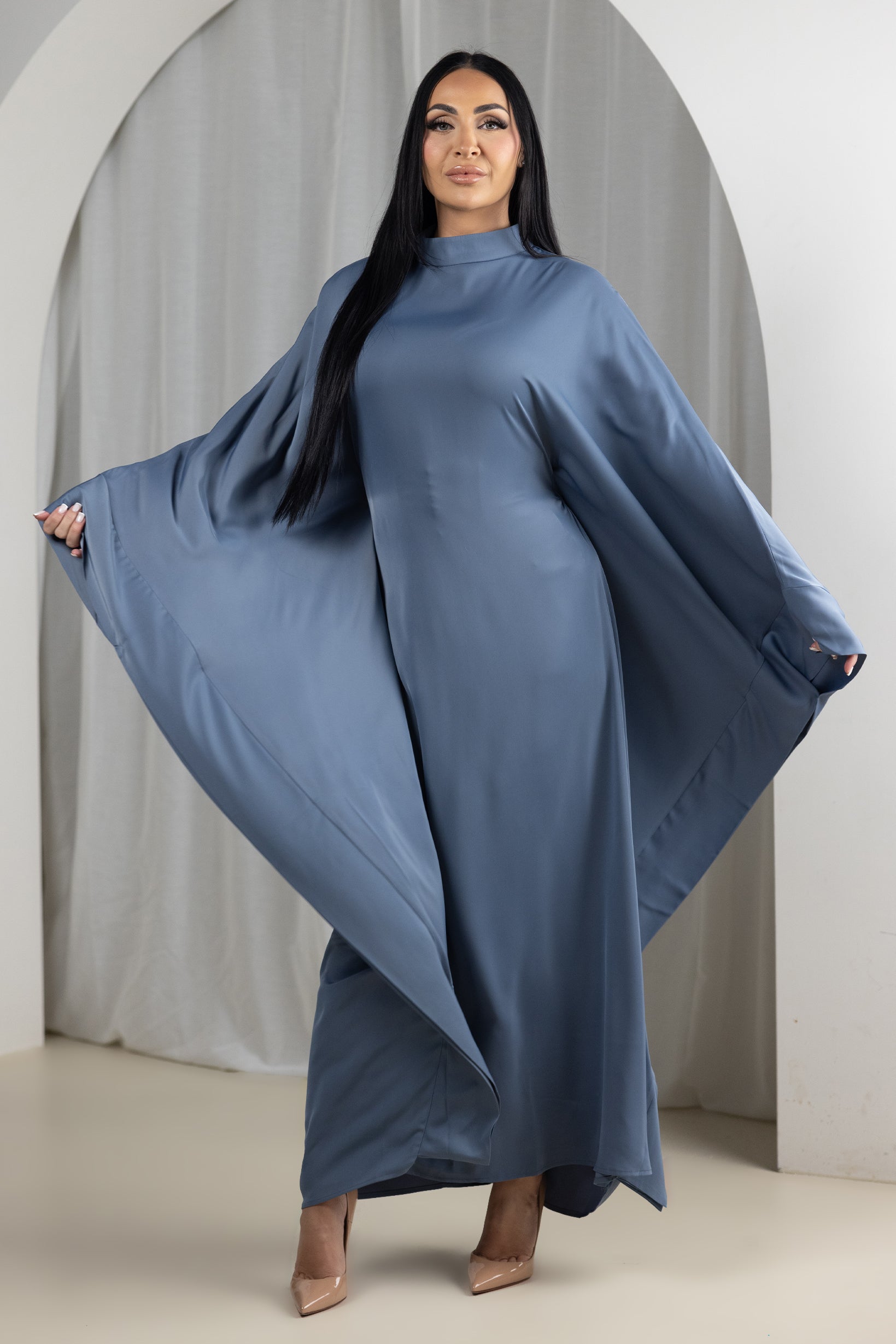 Elegant Satin Tie-Back Kaftan Dress for Women - Boho Beach Cover Up, Poolside Lounge & Summer Vacation Outfit