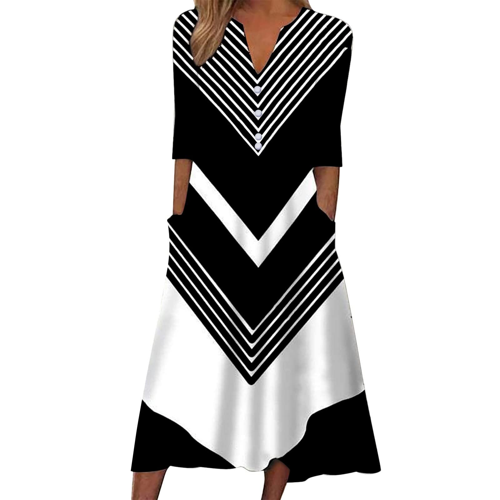 2024 Plus Size Summer Dresses for Women - Floral Print V-Neck Short Sleeve Casual Button Down Dress with Pockets | Beach Vacation, Outdoor Party & Daily Wear