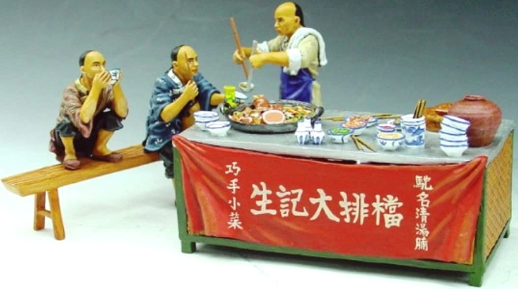 King & Country Toy Soldiers - Streets of Old Hong Kong HK113G Chinese Dai Pai Dong Stall 1:30 Scale Pewter Collectible - Perfect for Historical Dioramas, Model Train Scenes & Collector Displays