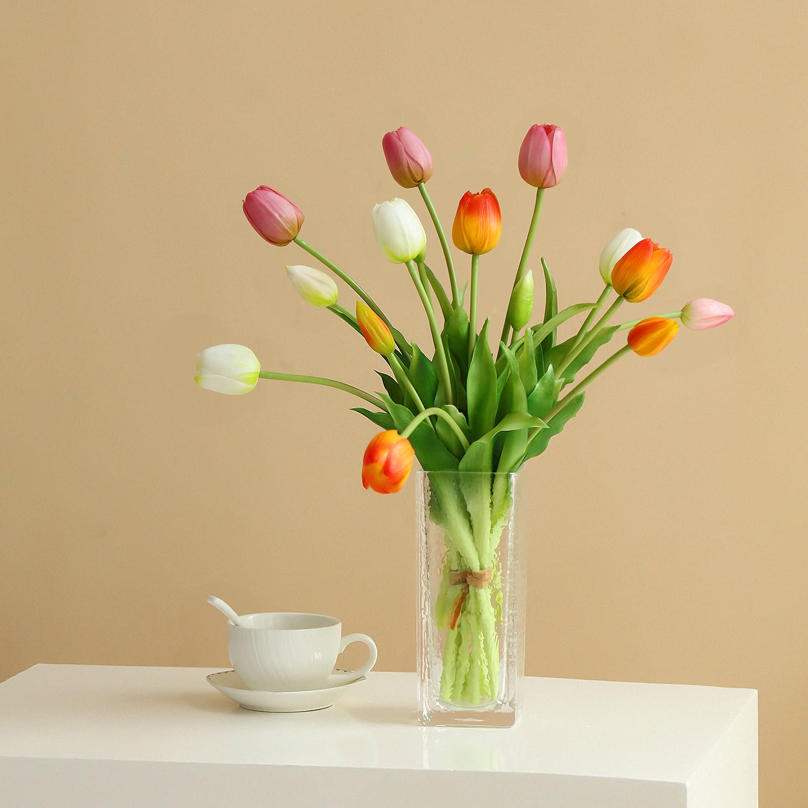 10pcs Real Touch Artificial Tulips Flowers - Soft Faux Latex Tulip Bouquet with Gift Box for Wedding, Party, Home & Room Decor (Light Purple) | Perfect for Centerpieces, Table Arrangements & DIY Floral Projects