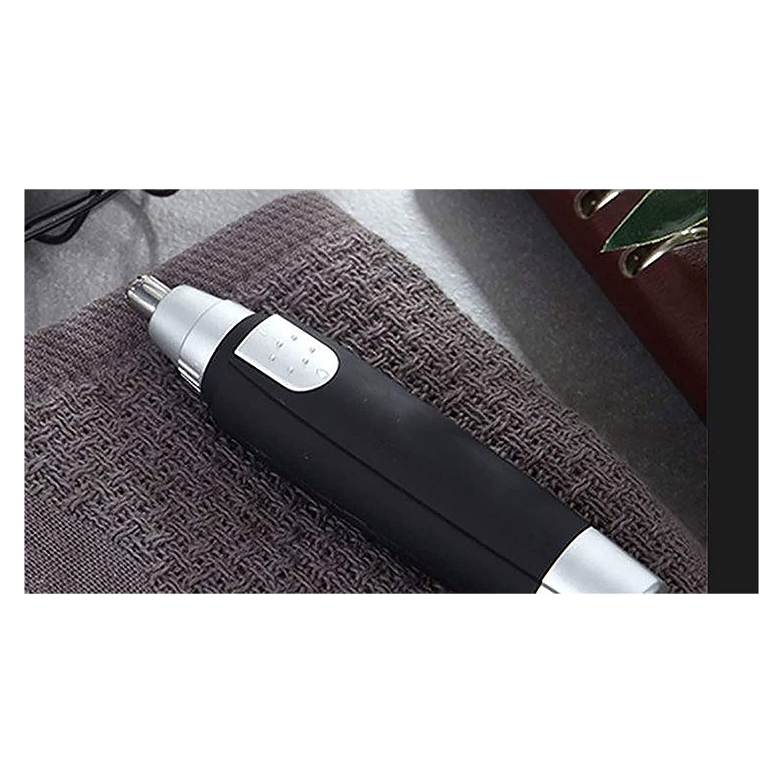 Premium Men's Ear & Nose Hair Trimmer - Stainless Steel Blades, Painless & Safe, Battery Powered, IPX7 Waterproof - Perfect for Travel, Gym & Daily Grooming Routine