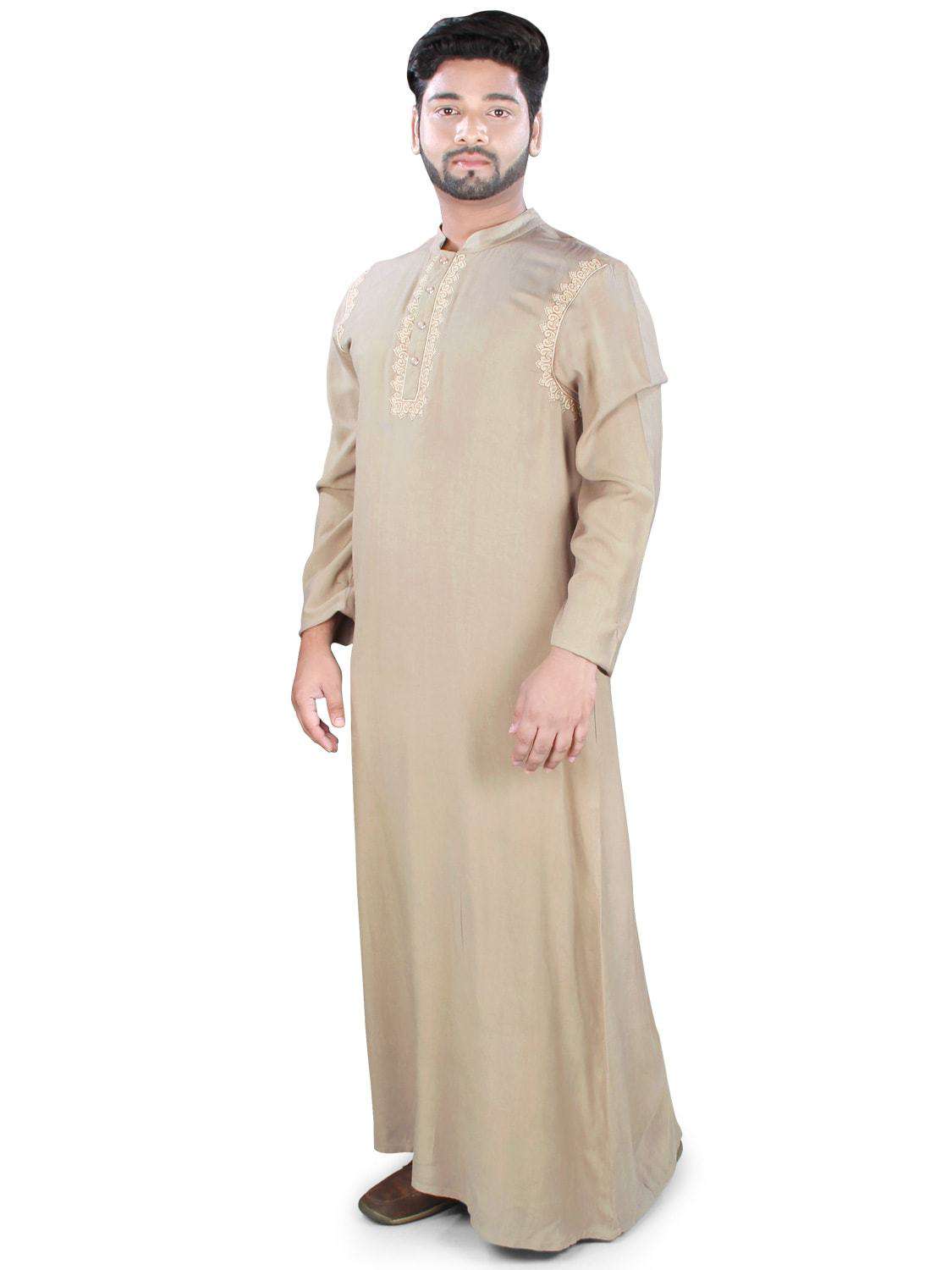 Elegant Men's Galabiya - Traditional Arabic Robe for Special Occasions & Comfortable Home Wear