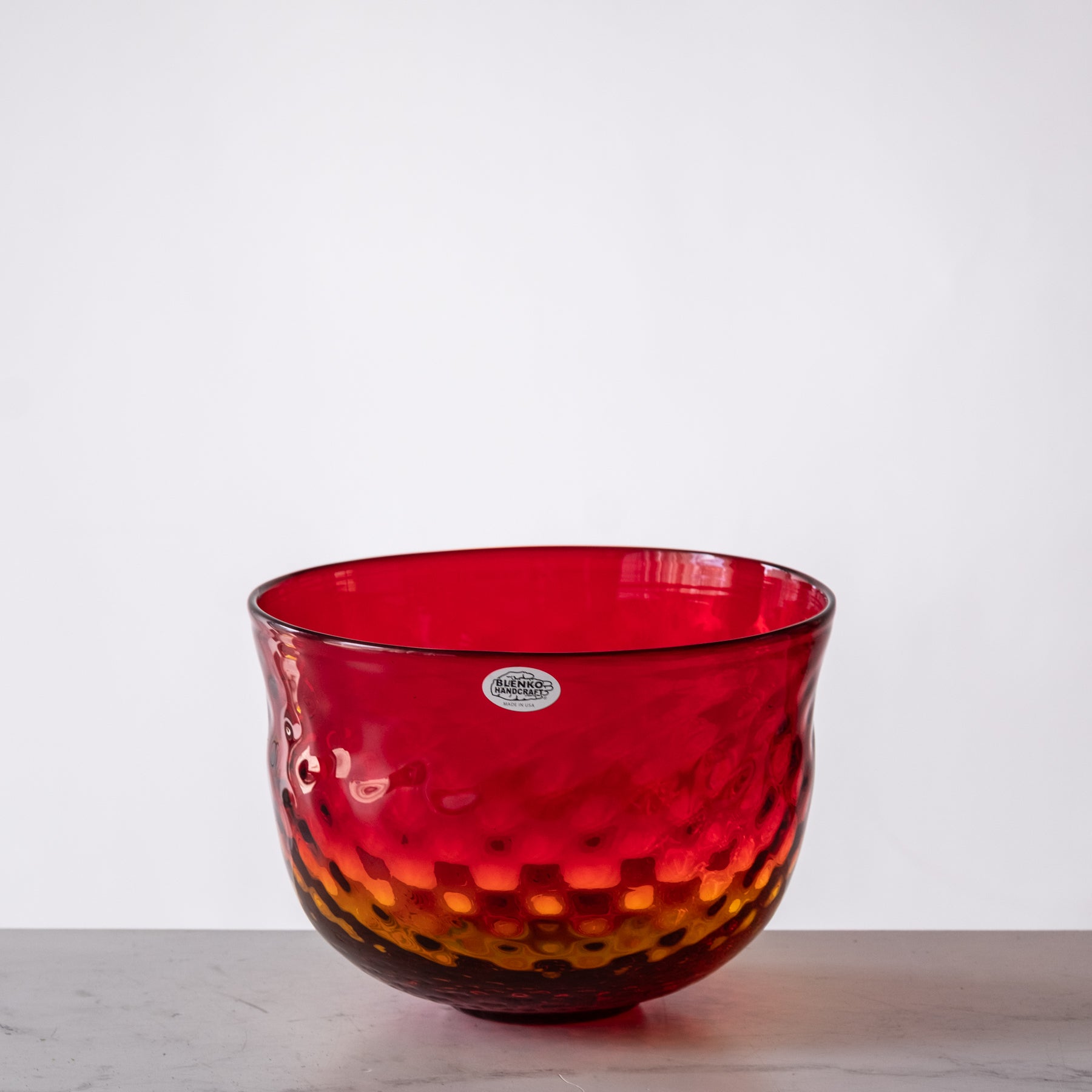 2512 Diamond Optic Bowl - Premium Tangerine Colored Glass Serving Bowl for Fruit, Salad & Desserts | Elegant Tableware for Parties, Weddings & Home Decor