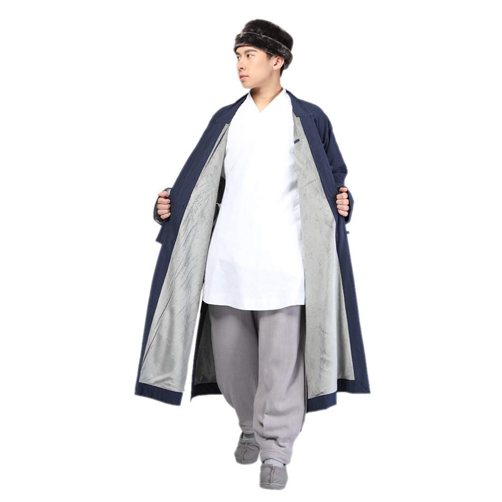 DGXIN Unisex Winter Zen Robe - Thickened Cotton Buddhist Monk Coat for Meditation & Relaxation | Perfect for Yoga, Spiritual Retreats & Cold Weather Wear