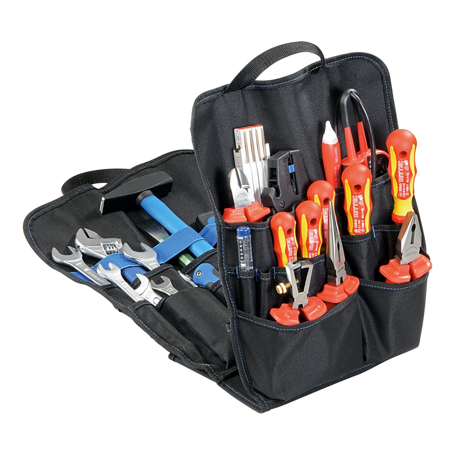 Heytec 50810522800 Professional Electrician Backpack with 28-Piece VDE Tool Set - Perfect for Electrical Work, Home Repairs & On-Site Maintenance