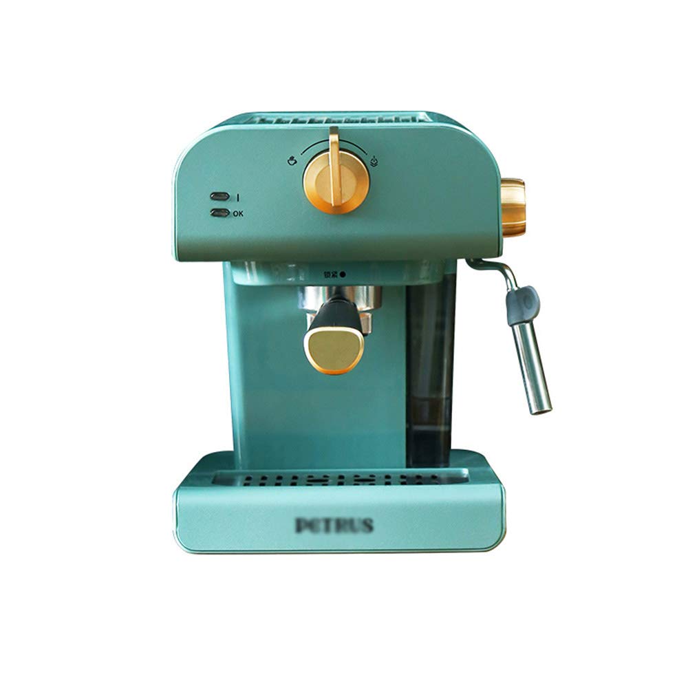 Retro Coffee Maker with Milk Frother - Compact Thermal Drip Coffee Machine for Ground Coffee | Perfect for Home, Office & Cafe Use