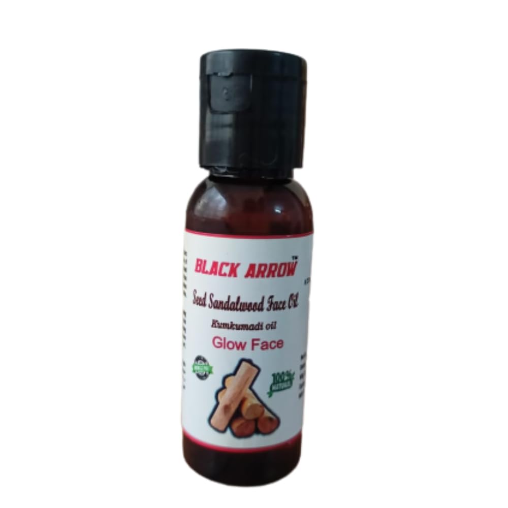 Black Arrow Seed Sandalwood Face Oil - Brightening Facial Oil for Glowing Skin, Reduces Pigmentation & Dark Spots, Kumkumadi Ayurvedic Treatment - 30ml | Perfect for Night Routine & Anti-Aging Skincare