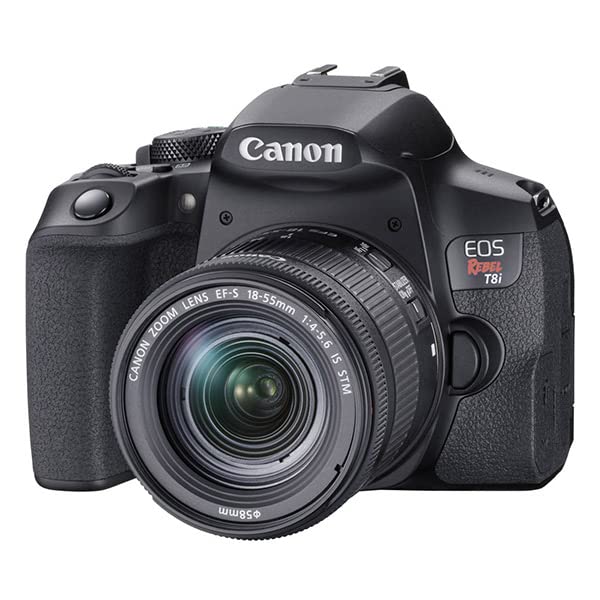 Canon EOS Rebel T8i DSLR Camera Bundle with 18-55mm Lens, 4K Monitor, Pro Audio Gear & 64GB Memory Cards - Perfect for Vlogging, YouTube Content Creation & Professional Photography (Renewed)