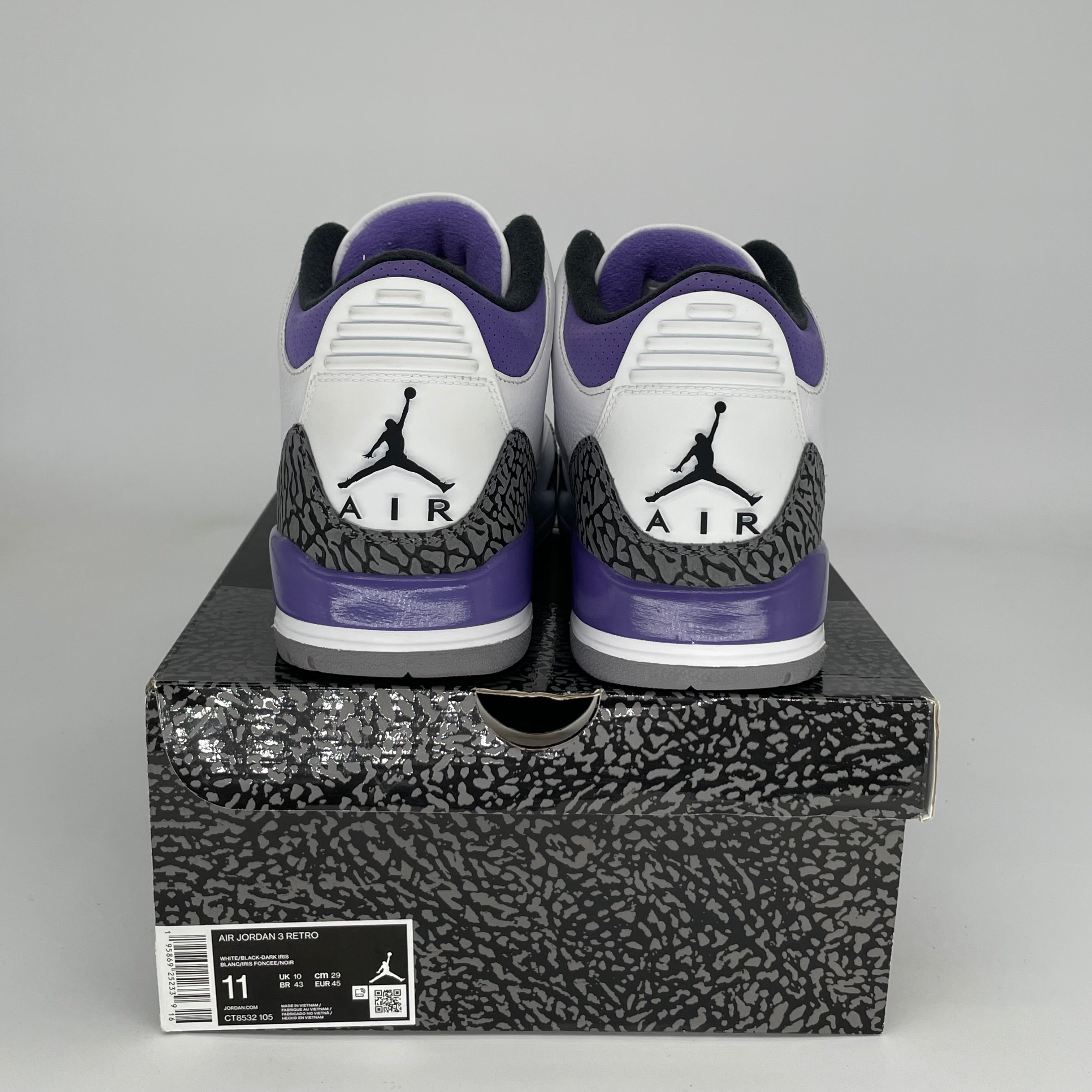 AIR JORDAN 3 DARK IRIS Men's Basketball Shoes Size 11 - Retro Style Sneakers CT8532-105 for Running, Gym & Casual Wear