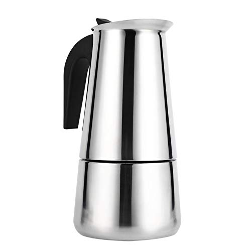 450ml Stainless Steel Moka Pot - Italian Espresso Maker for Stovetop, Induction, Gas & Electric - Perfect for Home, Office & Camping Coffee Brewing