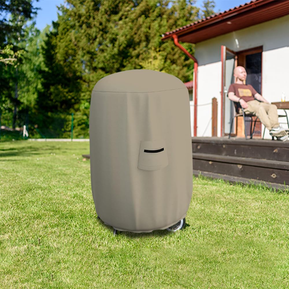 Premium 12oz Waterproof UV-Resistant BBQ Smoker Cover - Weatherproof Protection for Dome, Bullet, Barrel, Kettle & Drum Grills (30