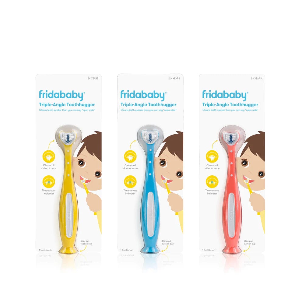Fridababy SmileFrida 2.0 Triple Angle Toothhugger Baby Toothbrush - Gentle Infant Oral Care for Newborns, Toddlers & Kids - Perfect for First Teeth Cleaning & Gum Massage