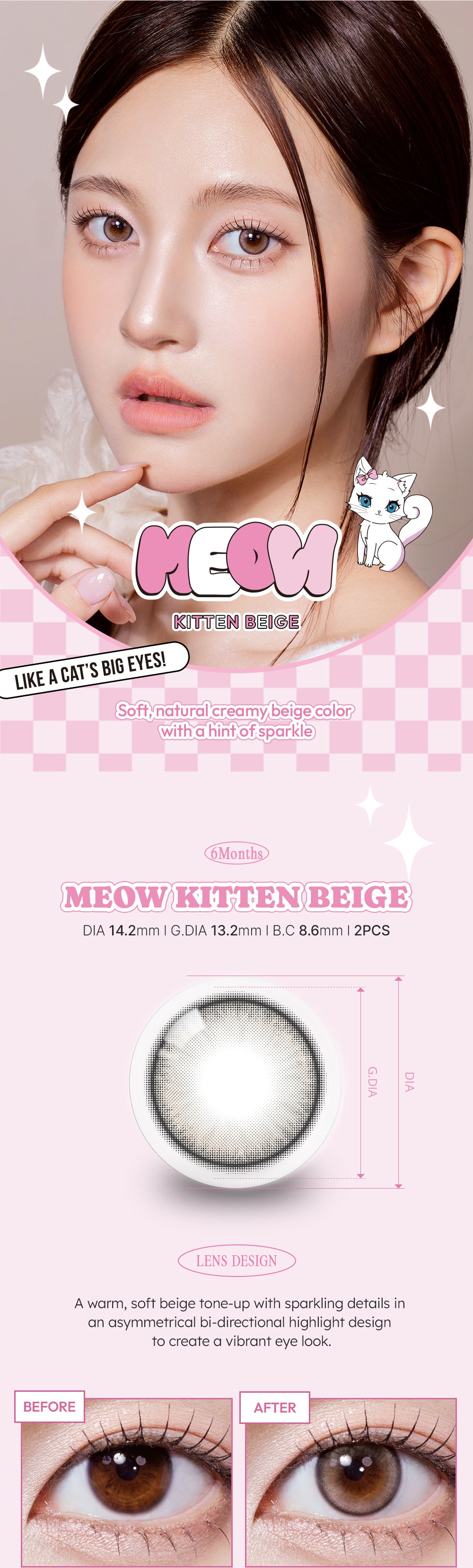 Olola Meow Natural Kitten Beige Cat Bed - Soft & Cozy Pet Bed for Small Cats & Kittens - Perfect for Indoor Napping, Lounging & Cuddling