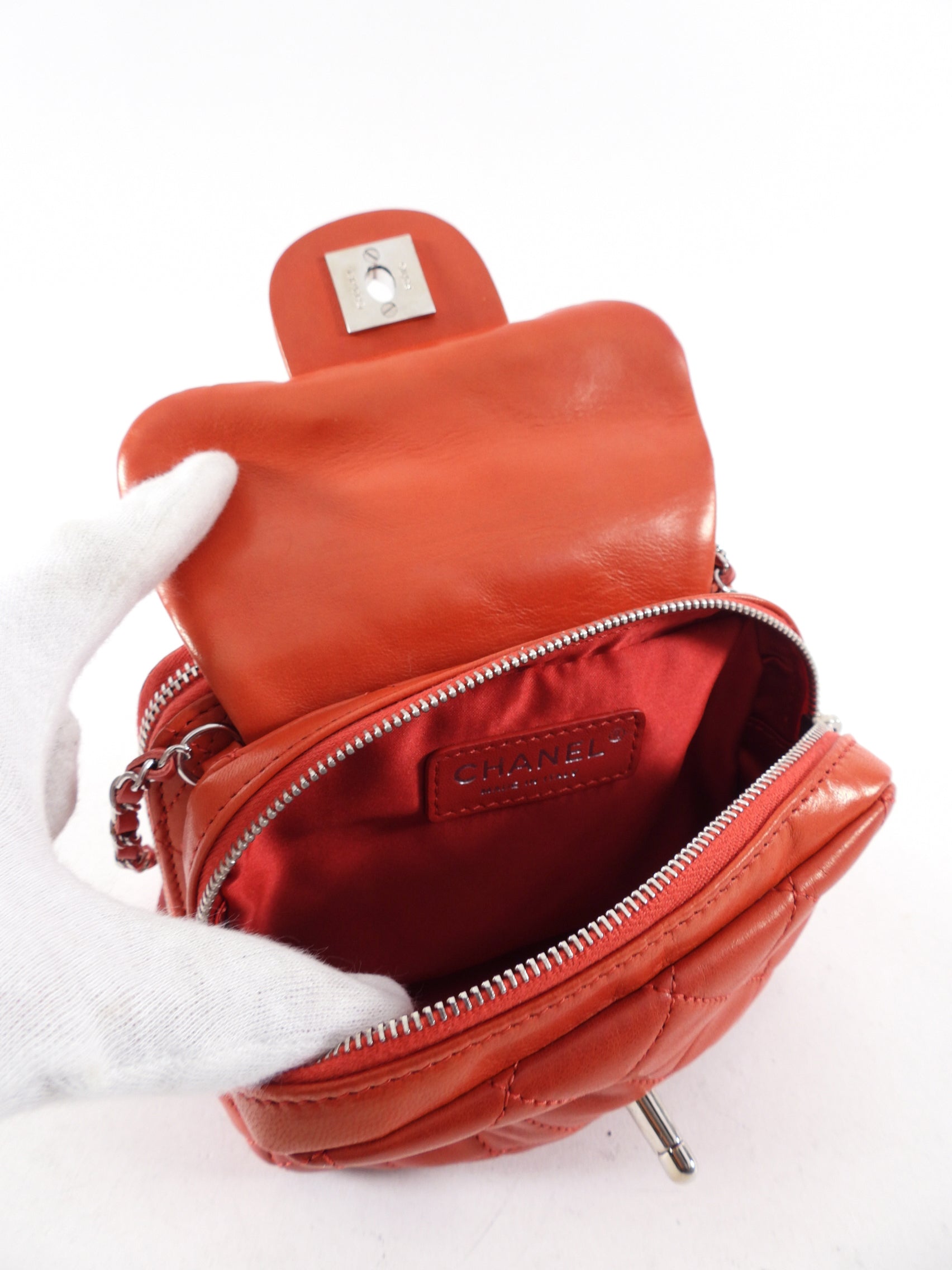 Chanel Red Lambskin Mini Flap Wallet on Chain Crossbody Bag for Women | Luxury Designer WOC Purse with Gold-Tone Hardware | Perfect for Evening Parties, Date Nights & Special Occasions