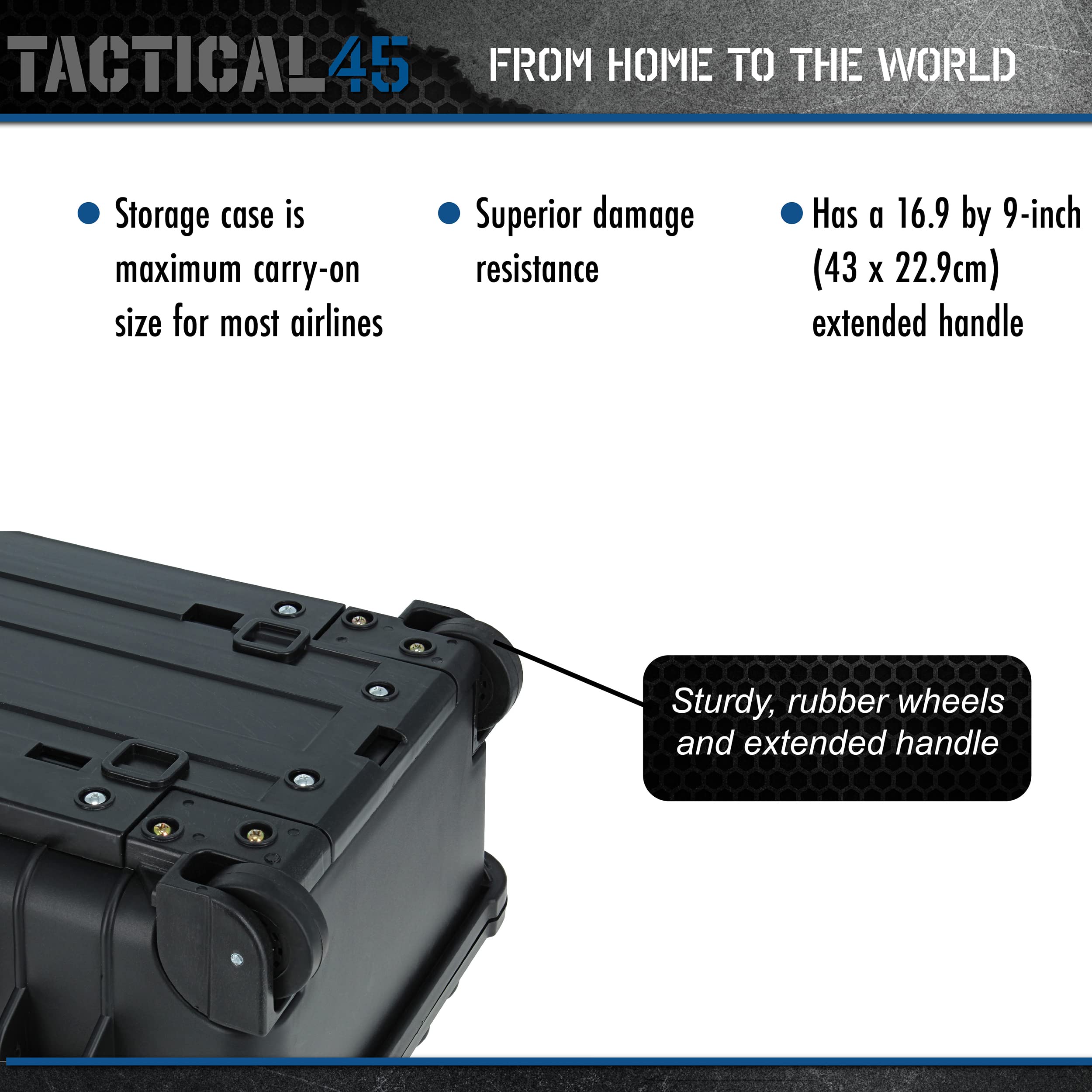 22.4 x 14 x 9.4in Waterproof Wheeled Hard Case with Customizable Foam Padding - Protective Storage for Rifles, Cameras, Drones & Electronics | Perfect for Travel, Outdoor Adventures & Equipment Transport
