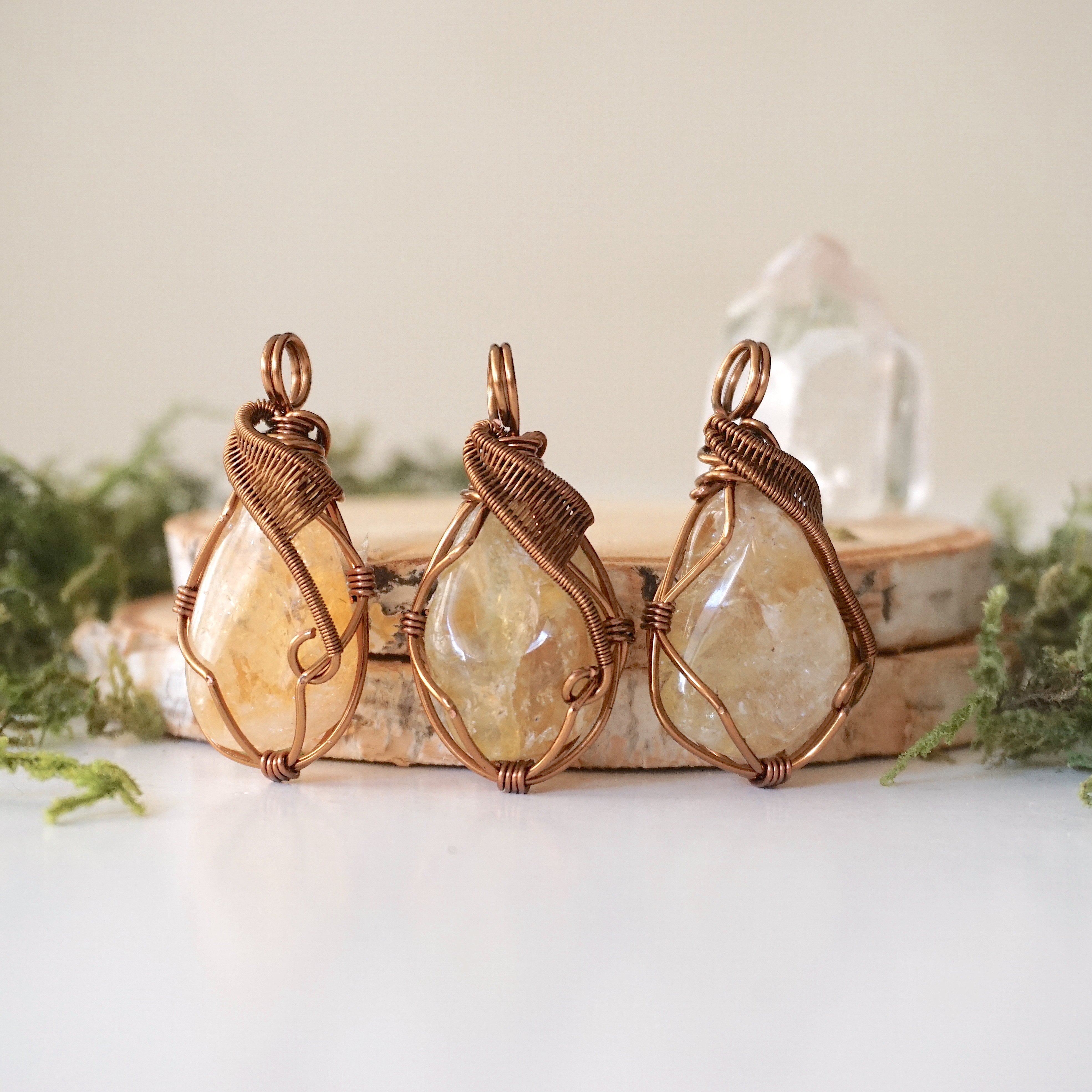 Antique Bronze Citrine Pendant Necklace for Women - Elegant Bohemian Jewelry for Parties, Weddings & Everyday Wear
