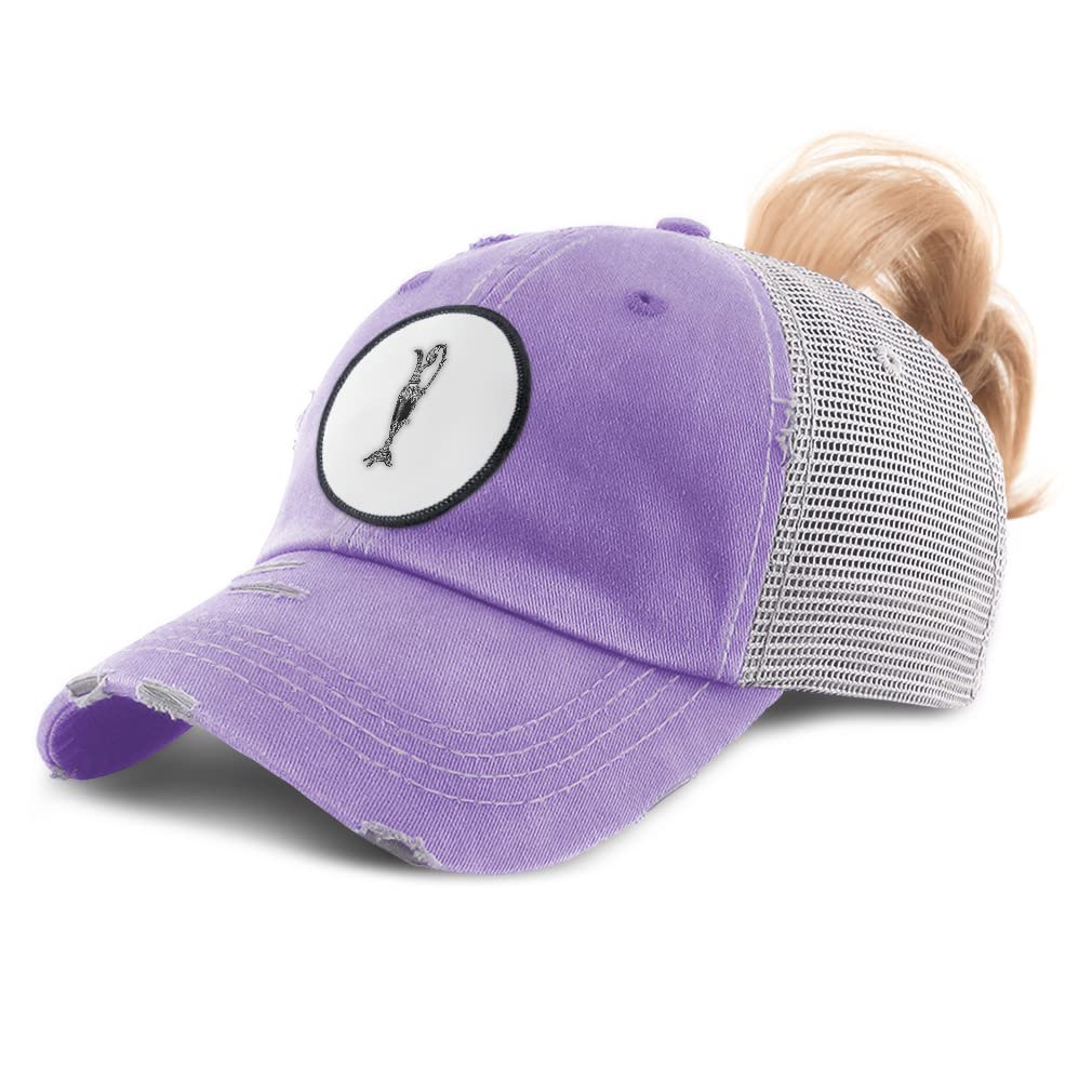 Women's High Ponytail Cap - Vintage Rhodian Pitcher Patch Trucker Hat for Baseball, Outdoor Sports & Casual Wear