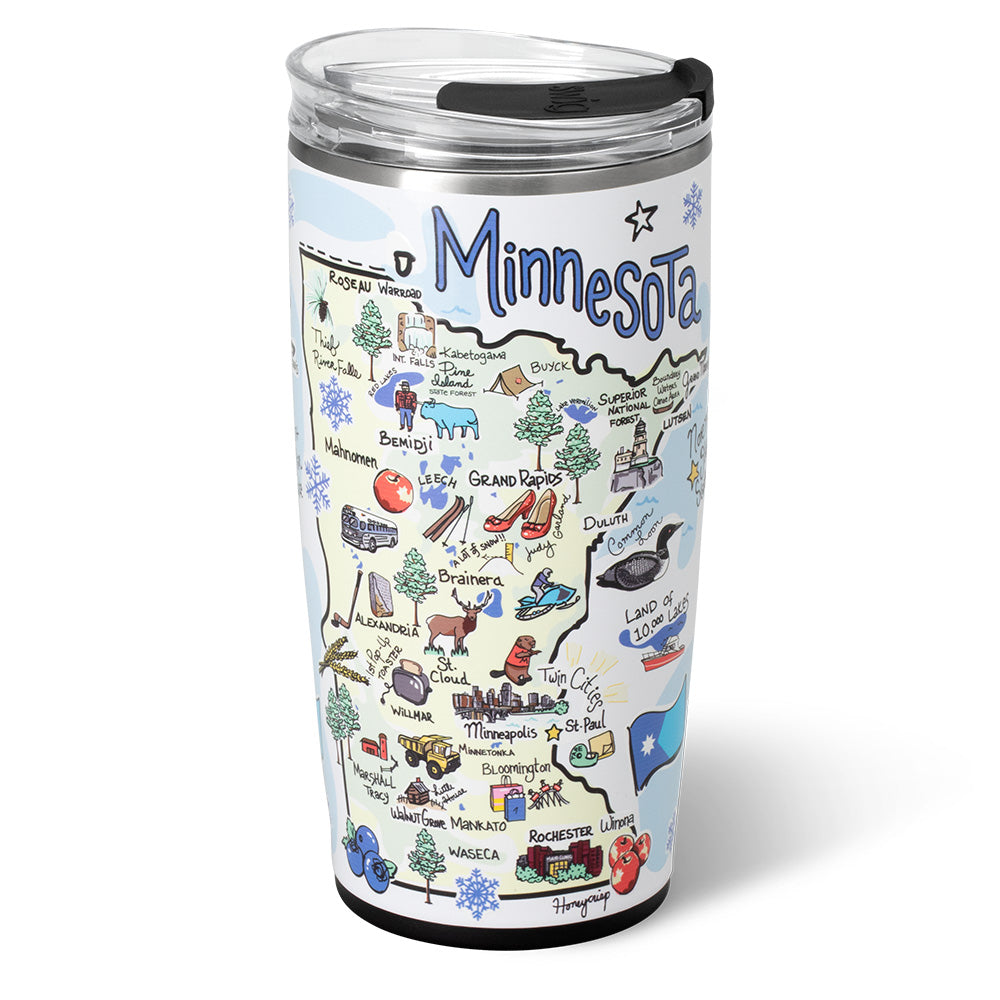 Minnesota Tumbler 22oz - Insulated Stainless Steel Travel Mug with Lid & Straw - Perfect for Coffee, Tea & Cold Drinks at Home, Office or Outdoor Adventures