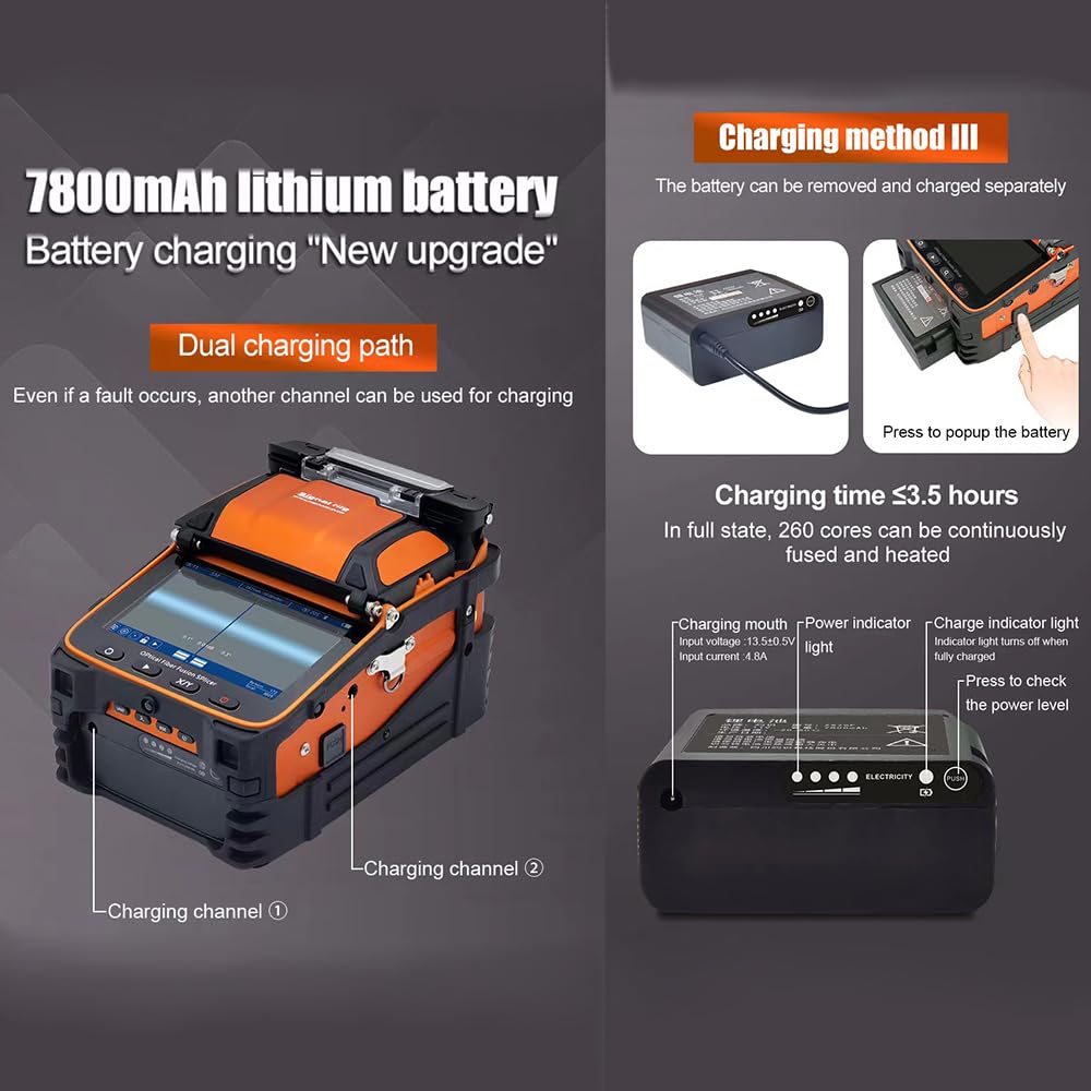SM&MM Automatic Intelligent Optical Fiber Fusion Splicer Machine (AI-9) with Fiber Cleaver Kit - Professional Fiber Optic Welding & Splicing Tool for Telecom, Data Centers & Network Installations