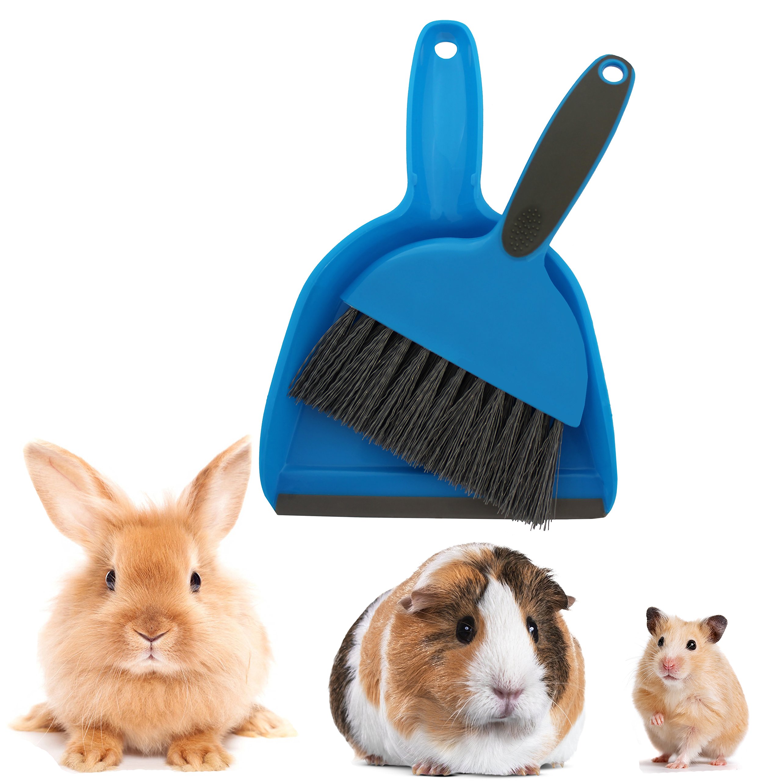 Small Animal Cage Cleaner Set - 2 Pack for Pets & Reptiles - Mini Dustpan & Brush for Waste Cleaning - Perfect for Guinea Pigs, Hamsters & Rabbits