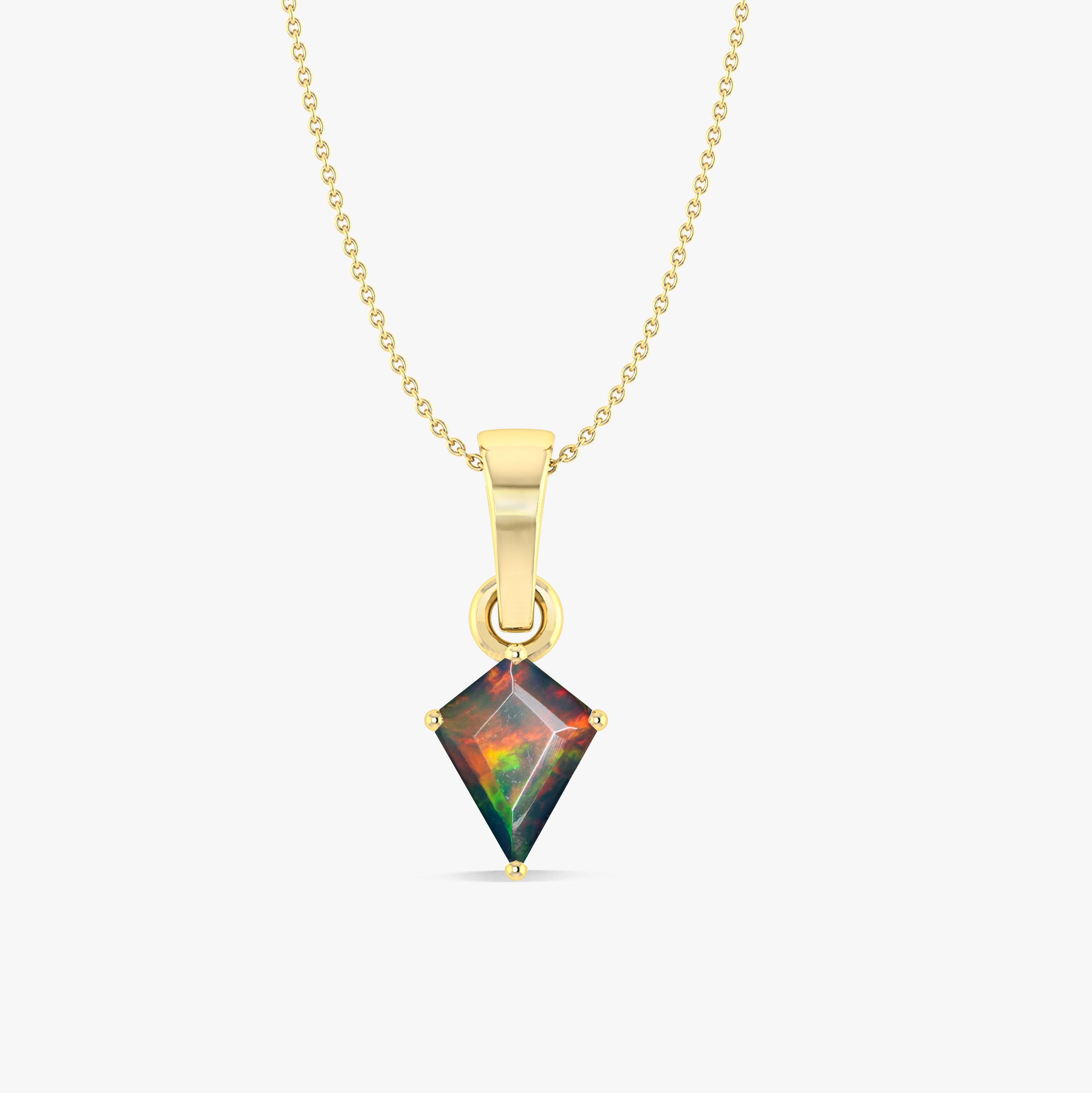 Black Opal Kite Gemstone Pendant Necklace - Elegant Handmade Jewelry for Women | Perfect for Gifts, Parties & Special Occasions