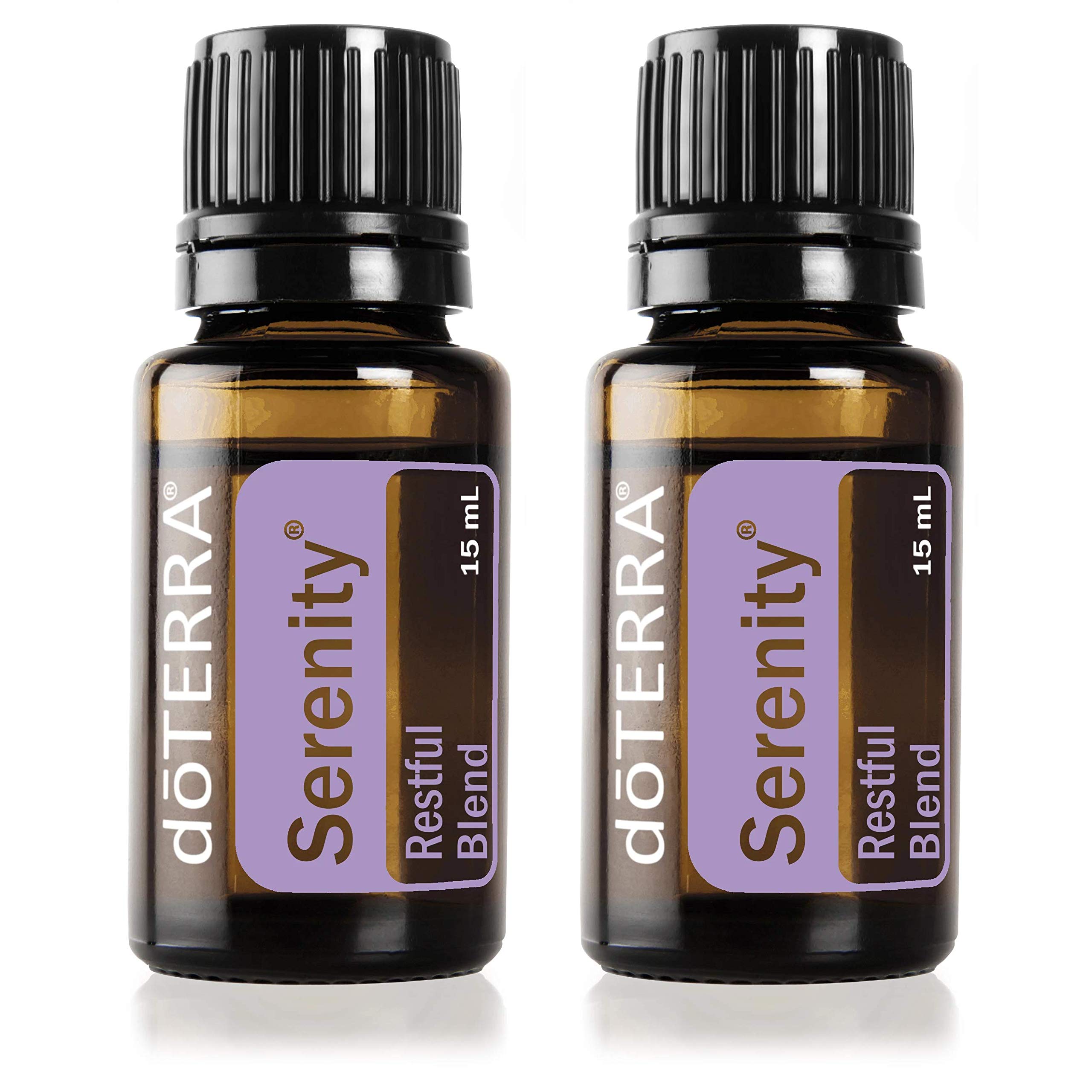doTERRA Serenity Essential Oil Blend for Relaxation & Sleep - 15ml (Pack of 2) | Natural Stress Relief & Calming Aromatherapy for Bedtime, Meditation & Massage