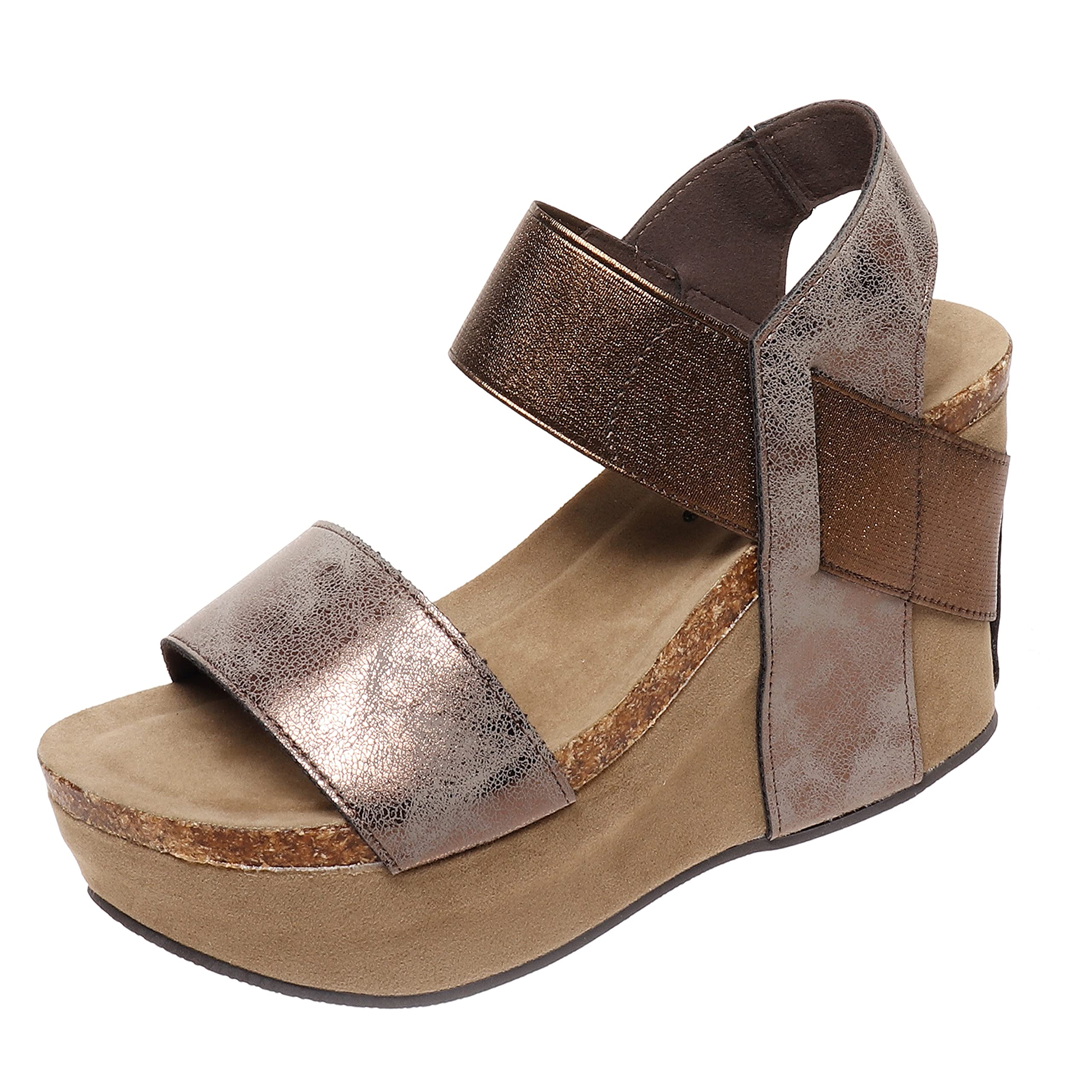 Pierre Dumas Women's Hester-1 Comfortable Wedge Sandals with Arch Support - Perfect for Summer, Beach, and Casual Outings
