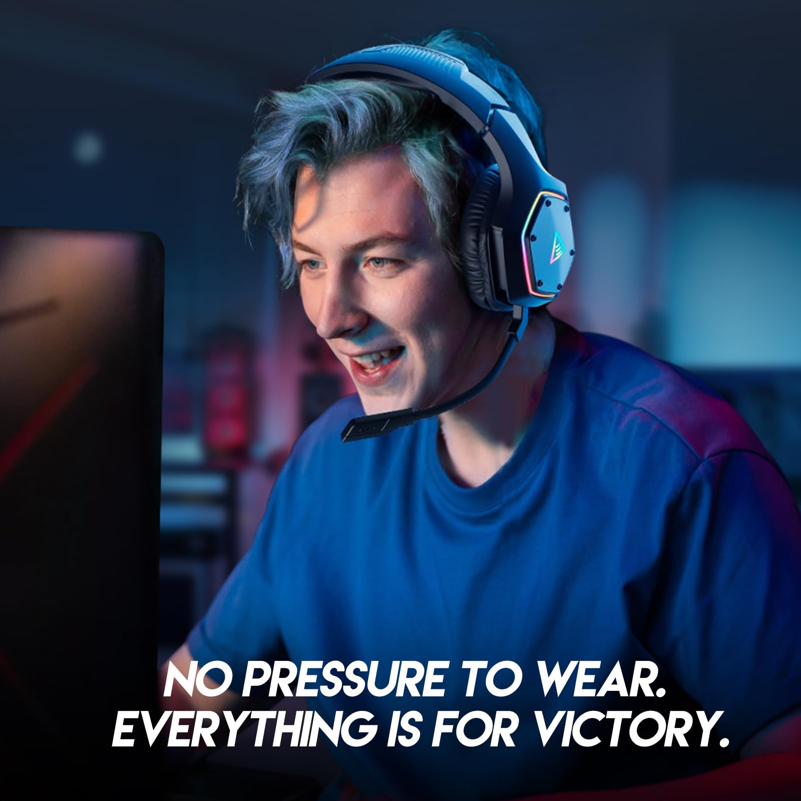 2.4GHz Wireless Gaming Headset for PC, PS4, PS5, Xbox Series X/S - Noise Cancelling Mic, 7.1 Surround Sound, 36H Battery Life - Compatible with Computer, Laptop, Mobile - Perfect for Competitive Gaming & Online Chat