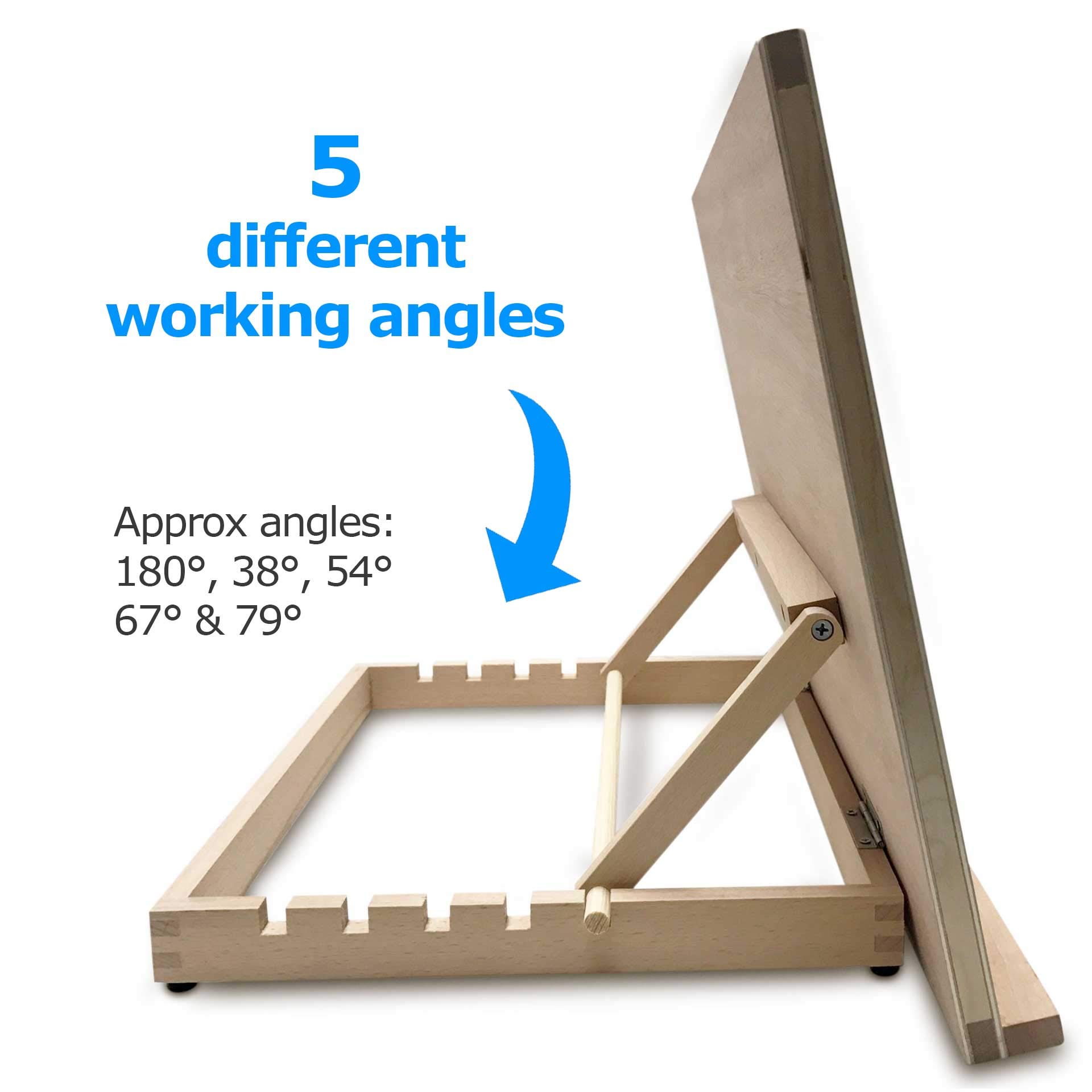 Premium A3 Art & Craft Work Station - Adjustable Wooden Drawing Desk & Table Easel with Protective Carry Case - Perfect for Artists, Students & Hobbyists at Home, Studio or Classroom