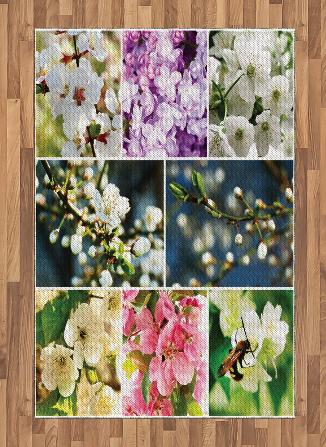 Ambesonne Cherry Blossom Area Rug - 4'x5'7