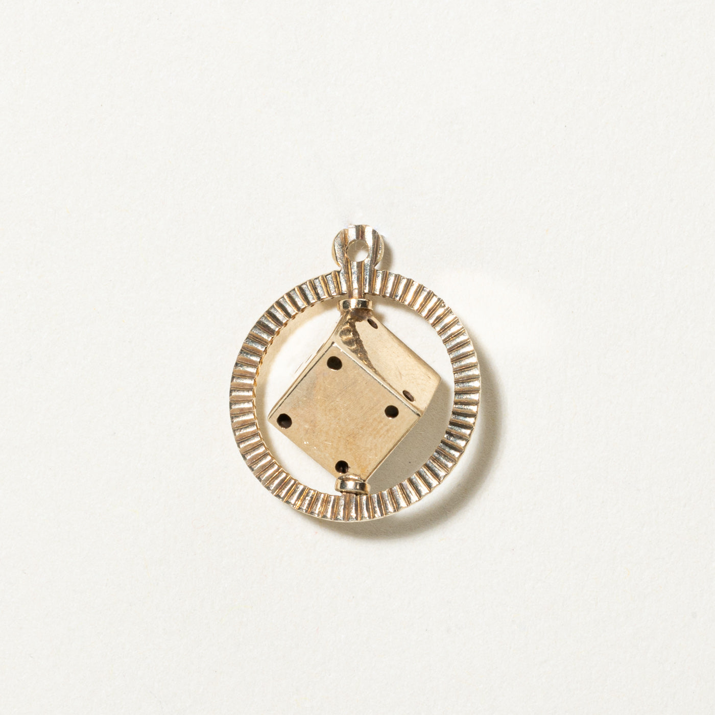 10K Yellow Gold Spinning Dice Pendant Necklace for Men - Hip Hop Bling Jewelry Gift for Gamers & Rappers - Perfect for Casino Nights, Parties & Streetwear Fashion