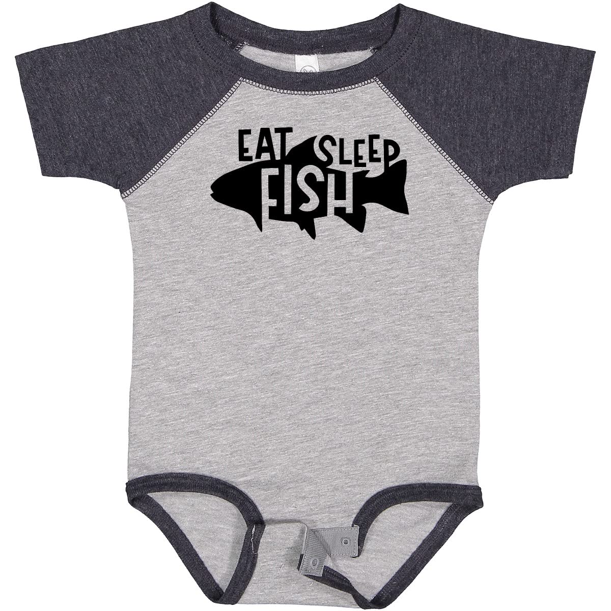 Inktastic Eat Sleep Fish Silhouette Baby Bodysuit - Soft Cotton Infant Onesie for Boys & Girls - Perfect for Fishing Trips, Outdoor Adventures & Cute Photo Shoots