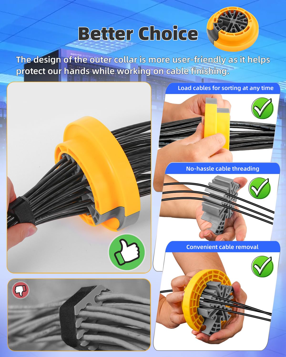 Hixeto Wire Comb - Professional Network Cable Management Tool for Ethernet, LAN, and Data Cables (0.36