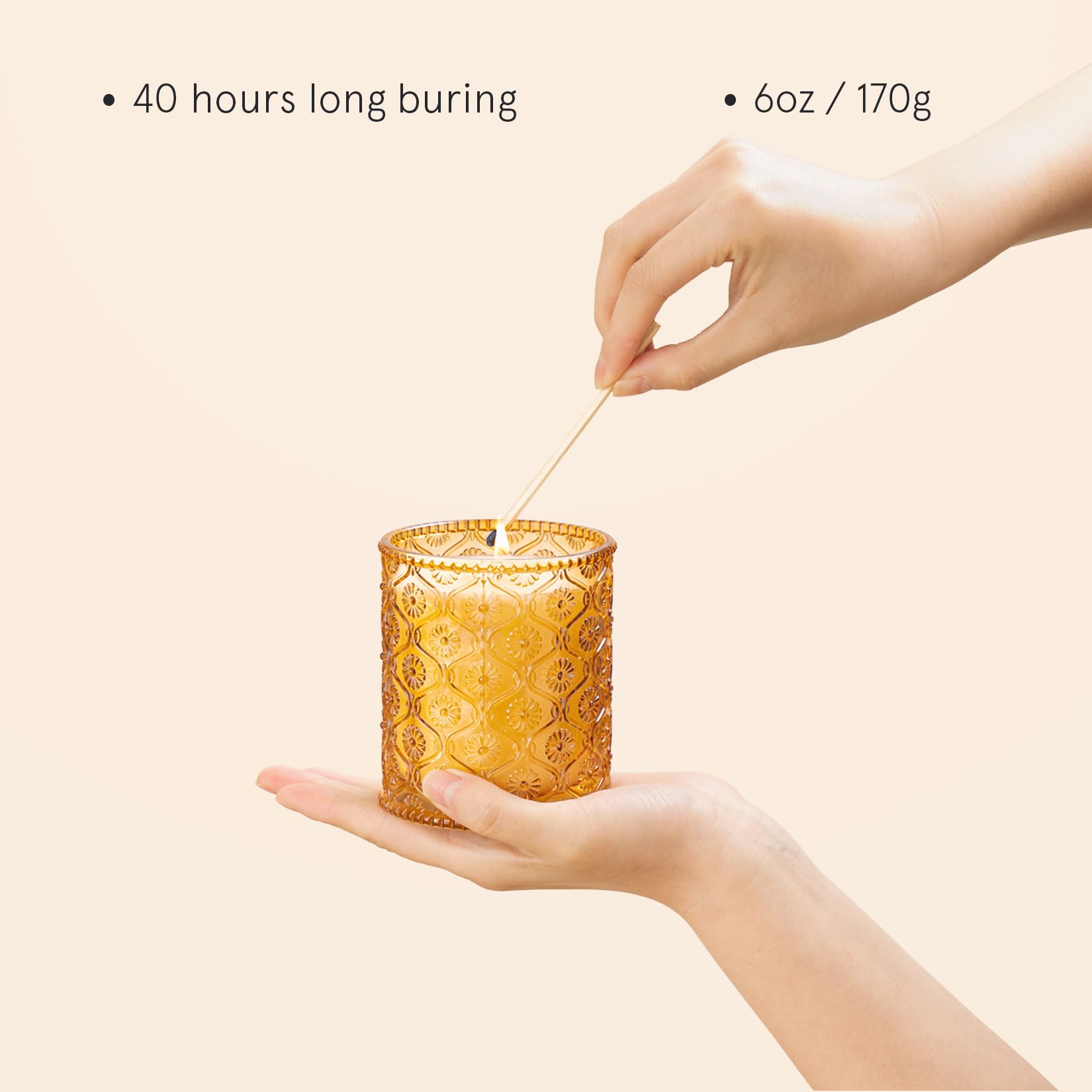 LA JOLIE MUSE Sandalwood Scented Candle - Himalayan Santal Aroma, 6oz Soy Wax Candle with 40-Hour Burn Time, Luxury Home Decor & Relaxing Gift for Women - Perfect for Spa Nights, Meditation & Cozy Home Ambiance