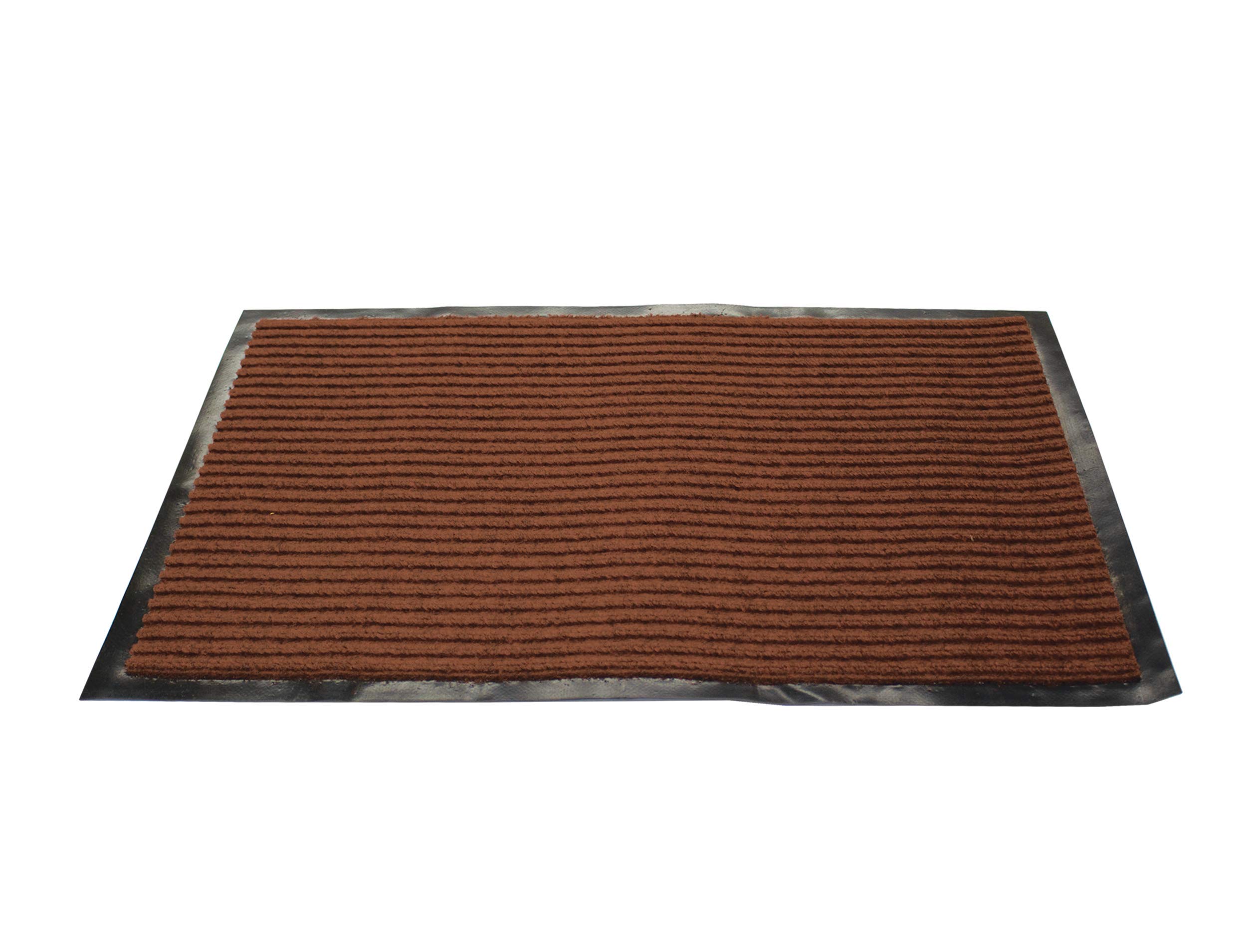 LAMINET Heavy Duty Non-Slip Absorbent Doormat 17x26 Inch - Weatherproof Indoor Outdoor Rug for Entryway, Patio & High Traffic Areas | Easy Clean Brown Floor Mat for Home, Office & Commercial Use