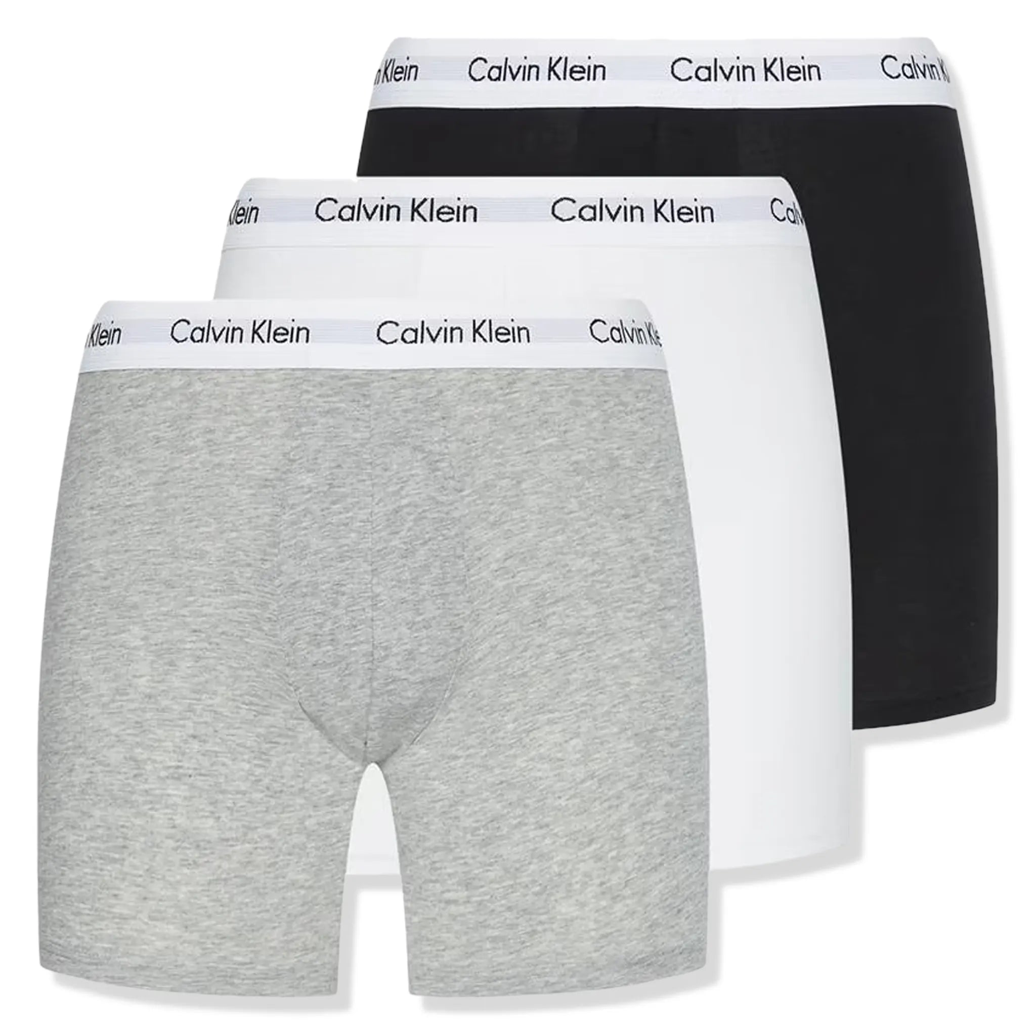 Calvin Klein Men's 3-Pack Boxer Briefs - White, Black, Grey - Soft Cotton Underwear for Everyday Comfort & Support | Perfect for Workout, Travel & Daily Wear