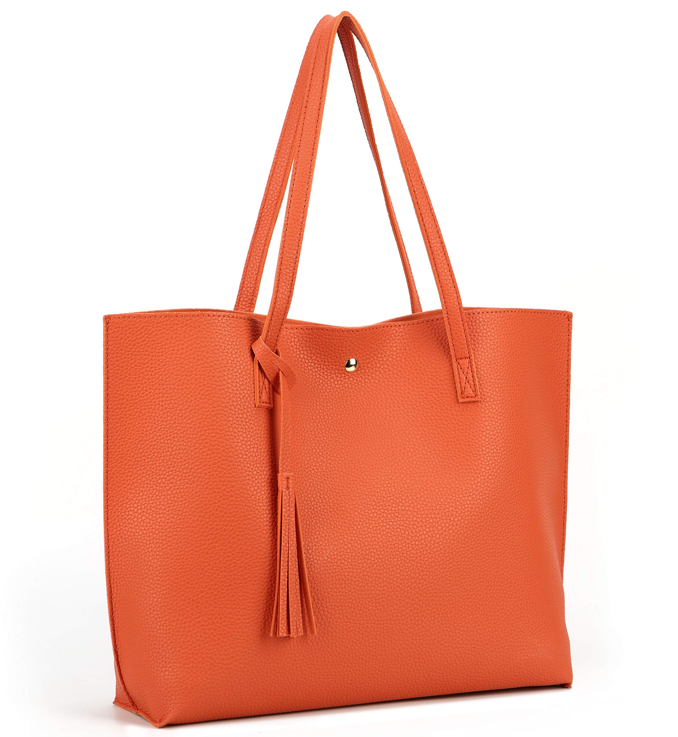 Stylish Women's PU Faux Leather Tote Bag with Tassel - Top Handle Satchel Shoulder Purse for Work, Travel & Everyday Use