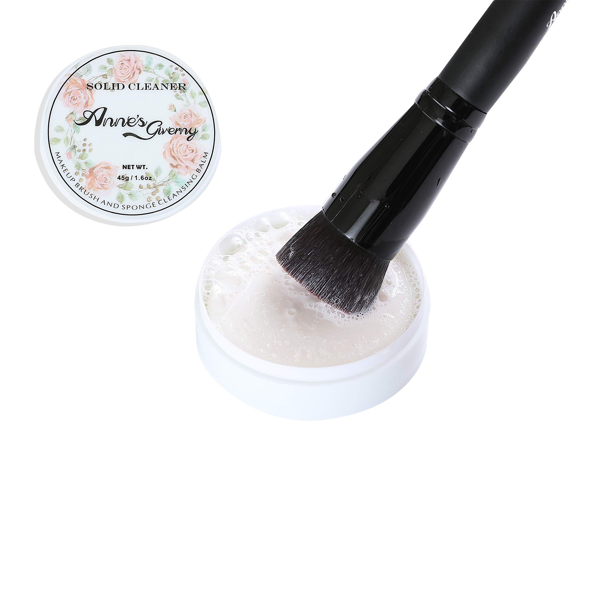 ANNE'S GIVERNY Liquid Foundation Makeup Brush with Solid Cleaner Soap - Professional Foundation Brush for Flawless Makeup Application & Easy Cleaning