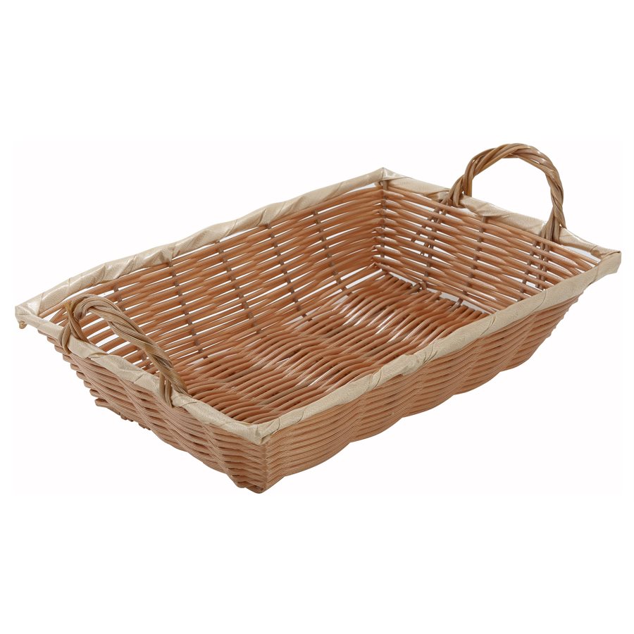 Winco Woven Basket - 12 x 8 x 3 Inches, Natural Rattan Storage Basket for Home Organization, Laundry, Toys & Decor | Perfect for Shelves, Bathroom & Nursery