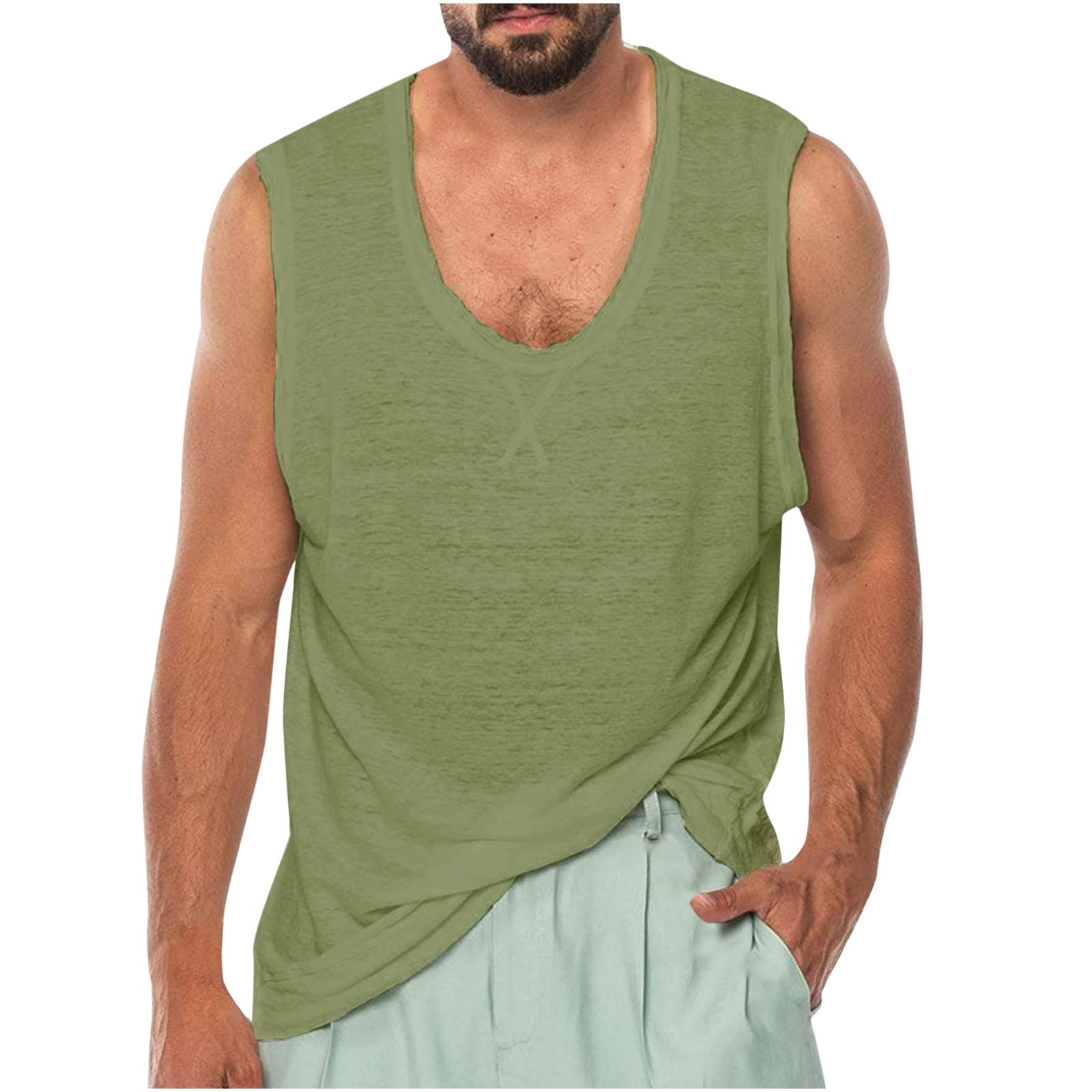 Men's Sleeveless Muscle Tank Tops - Breathable Workout Shirts for Gym, Fitness & Casual Wear | Trendy Athletic Tees for Running, Weightlifting & Summer Outfits