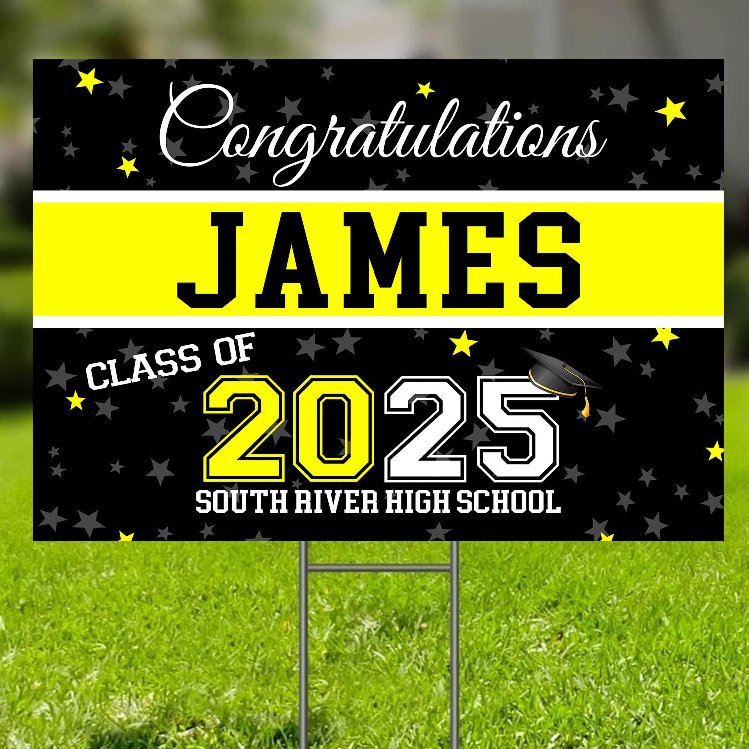 Personalized Graduation Yard Signs 2025 - Custom Senior Graduate Banner for High School & College - Class of 2025 Corrugated Sign - Perfect for Outdoor Celebrations & Graduation Party Decorations