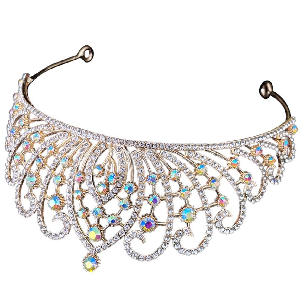 Luxshiny Baroque Crystal Crown Tiara for Women & Girls - Elegant Queen Bridal Headpiece for Weddings, Halloween Costumes & Special Events (Silver)