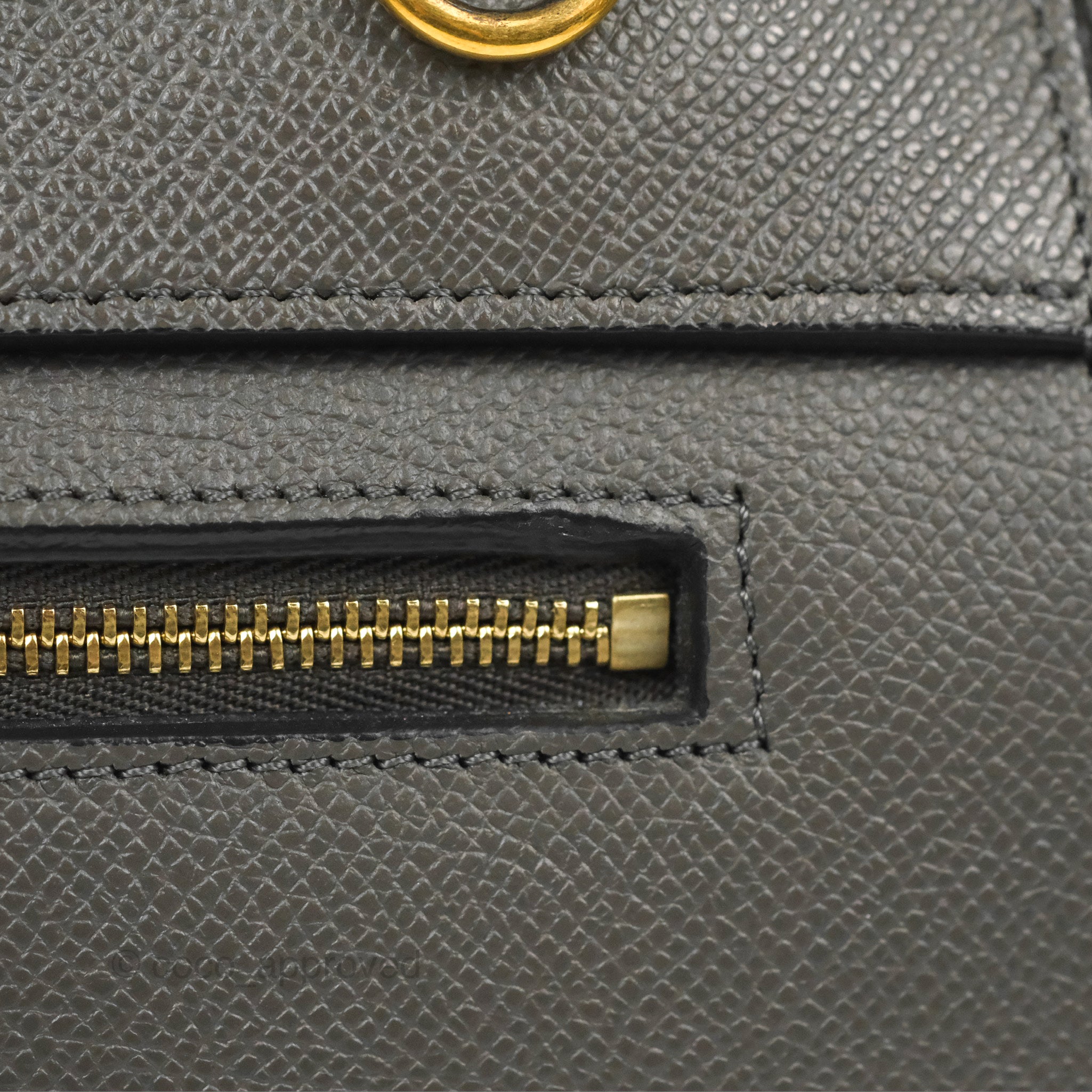 Celine Micro Belt Bag in Grey Grained Calfskin with Gold Hardware - Luxury Crossbody Bag for Women, Perfect for Work, Travel & Everyday Use